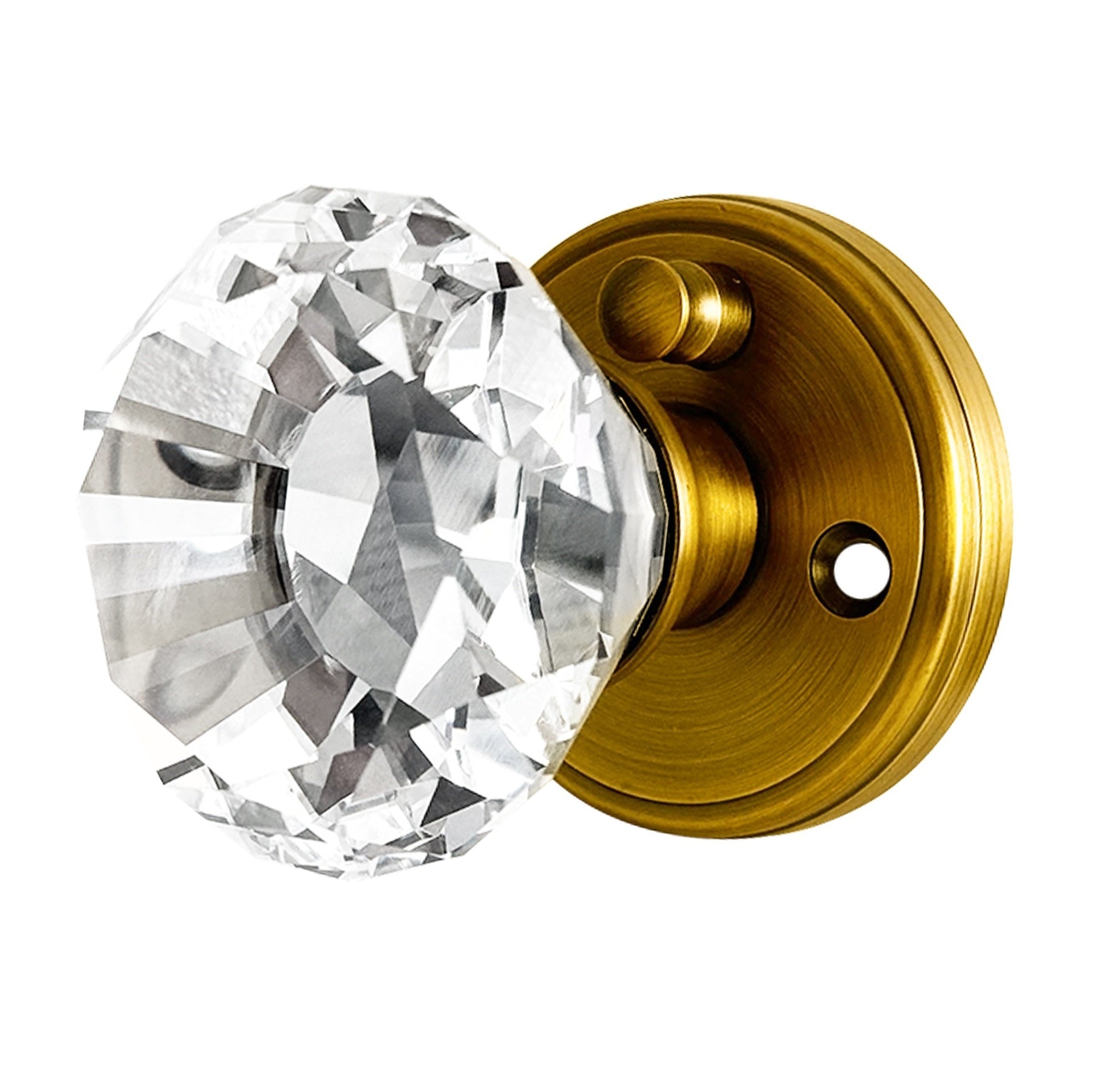 Calzibeno 3 Pack Crystal Door Knobs With Lock, Glass Door Knobs Interior For Privacy Use, Black