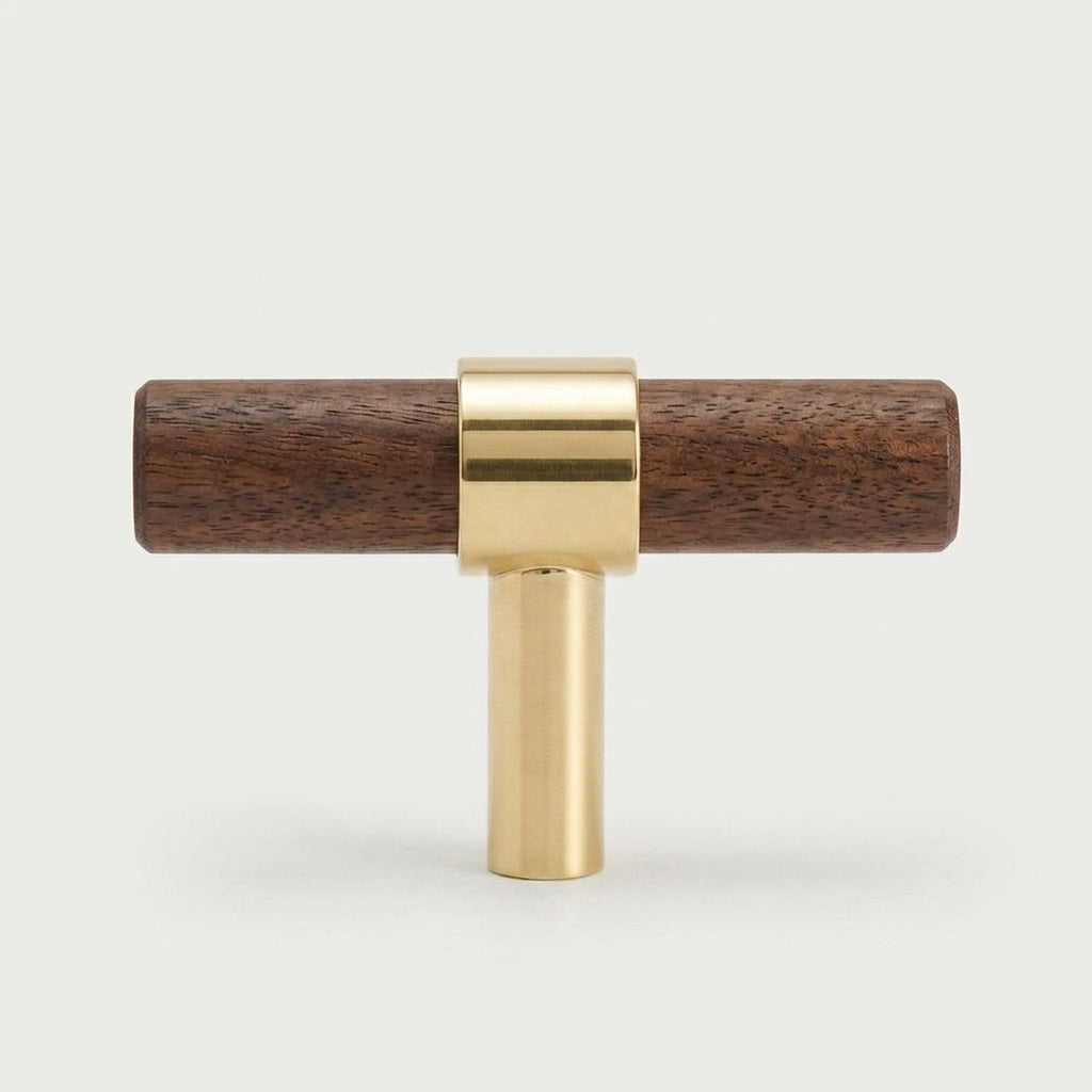 Rune Brass & Wood Cabinet T-Bar