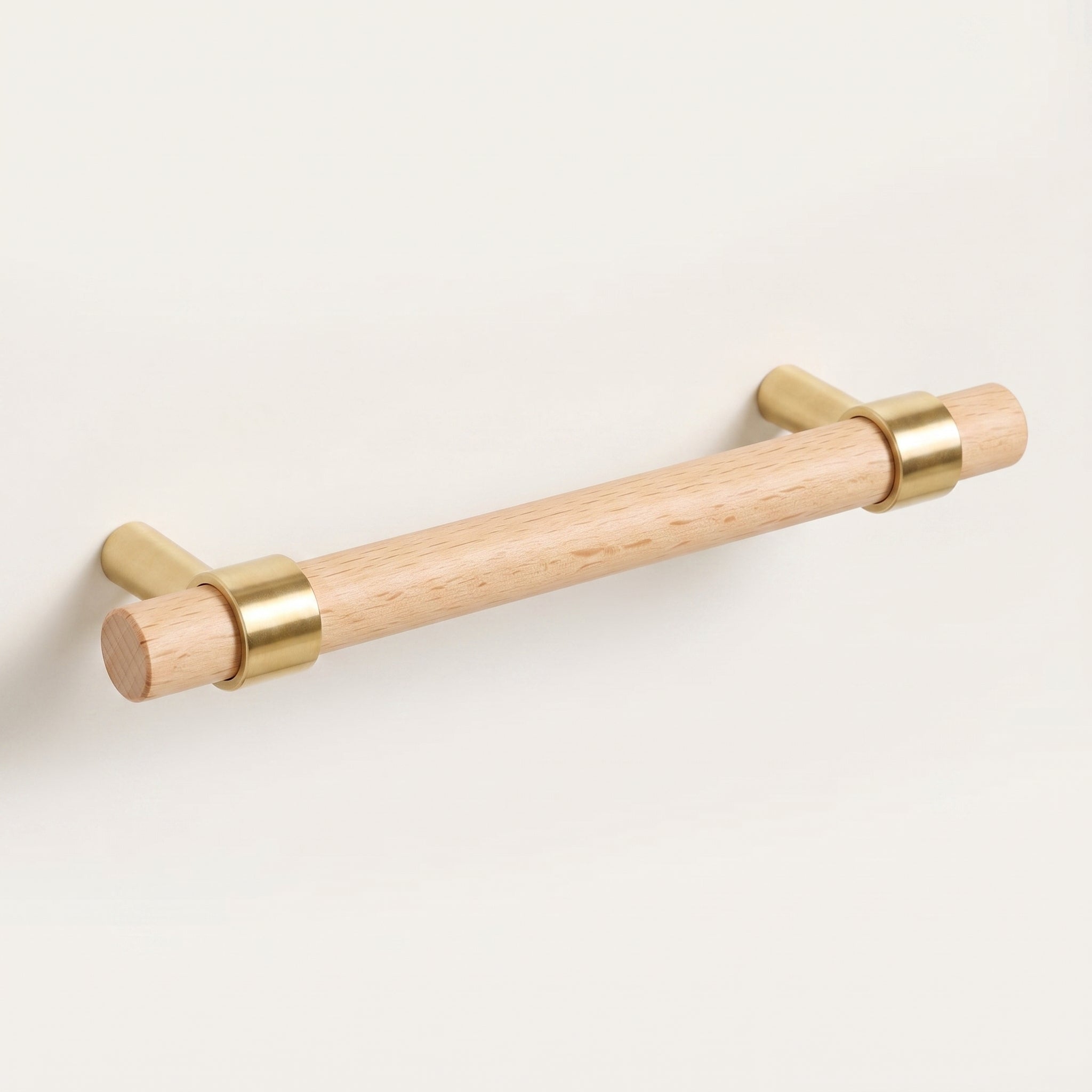 Rune Brass & Wood Cabinet Pull
