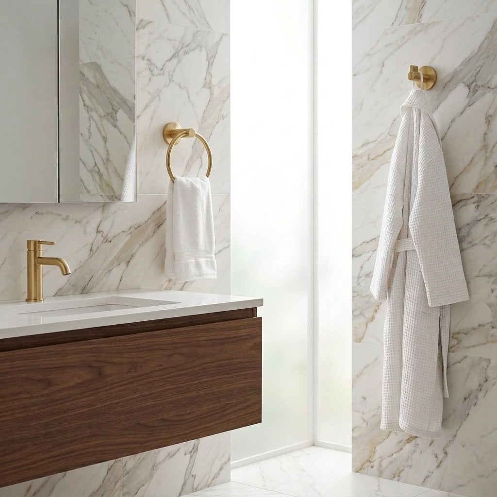 Sena Brass Bathroom Hardware Collection