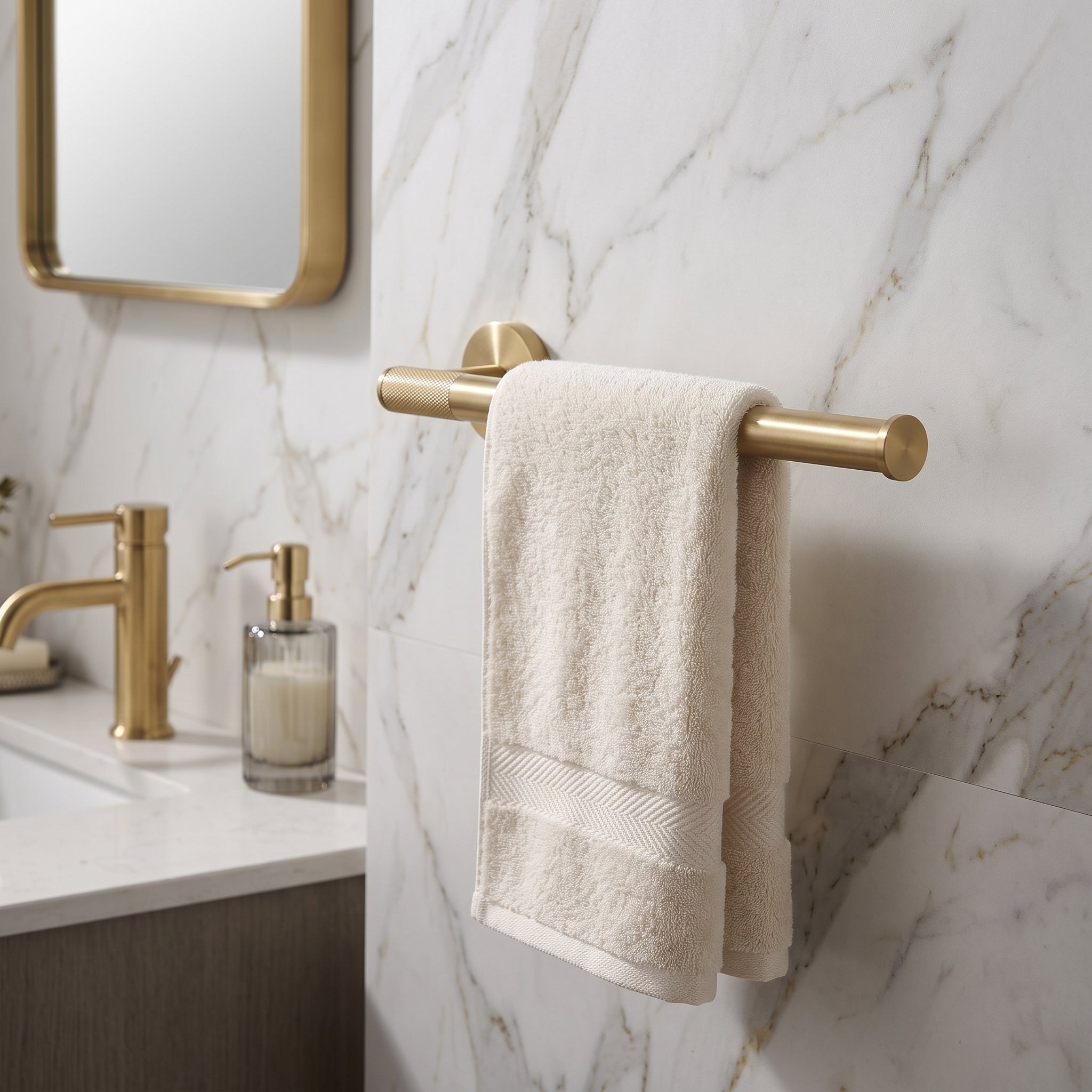 Reed Brass Towel Ring