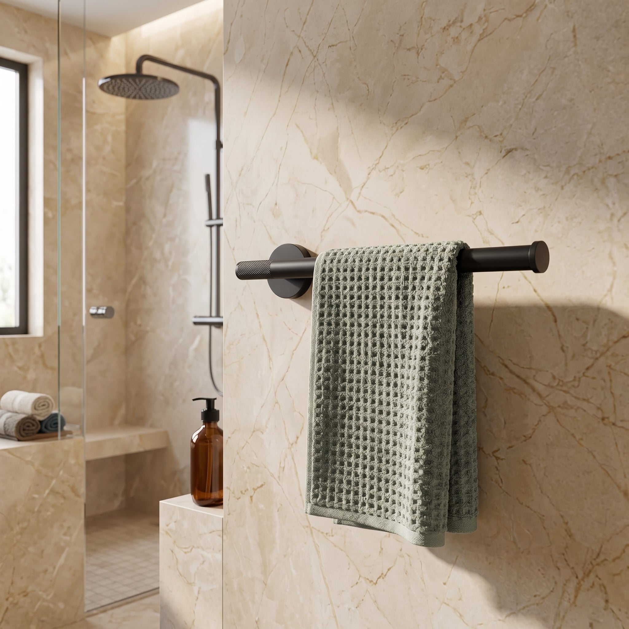 Reed Brass Towel Ring