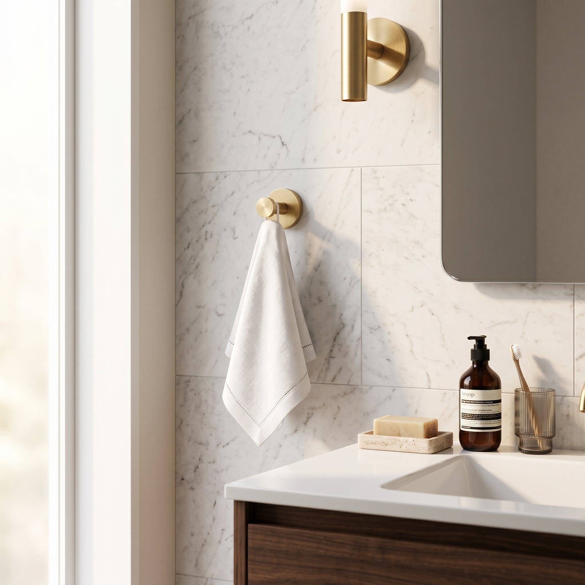 Reed Brass Wall Hook