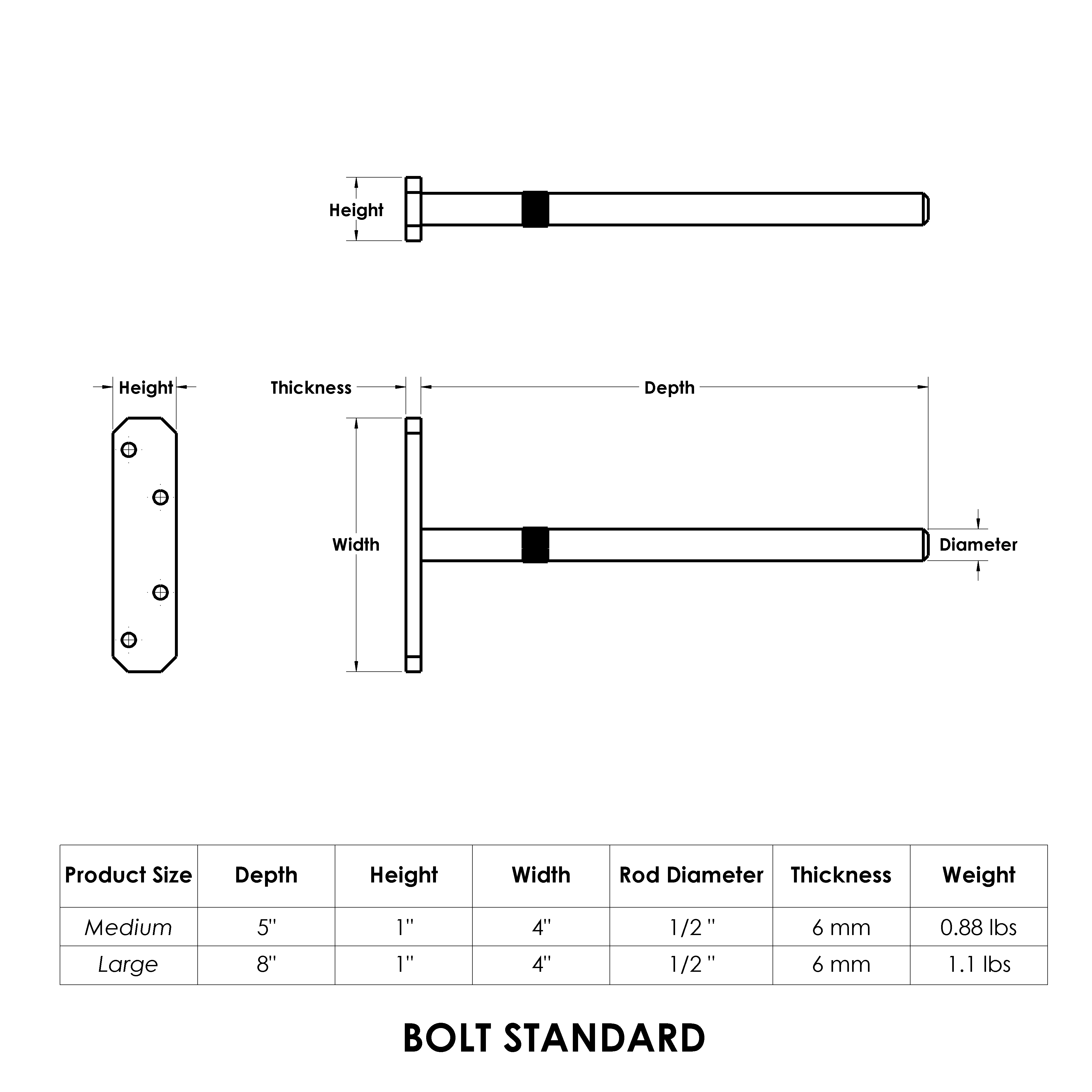 #size_Standard 8" / .5" – Set of 4