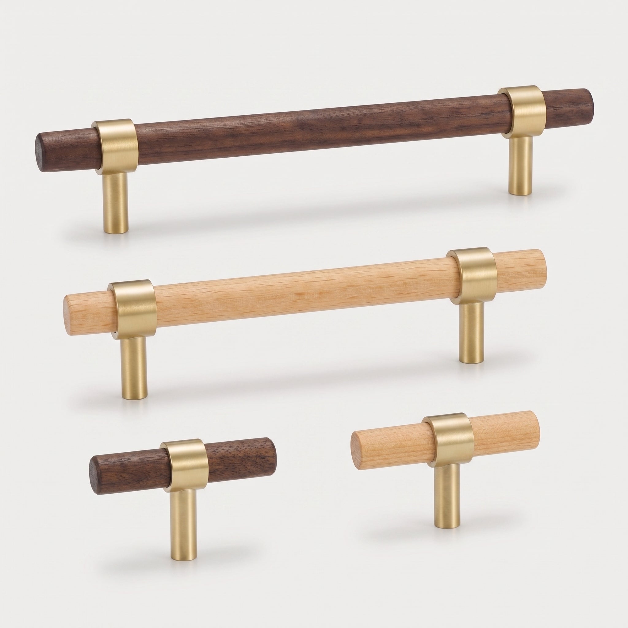 Rune Brass & Wood Cabinet T-Bar