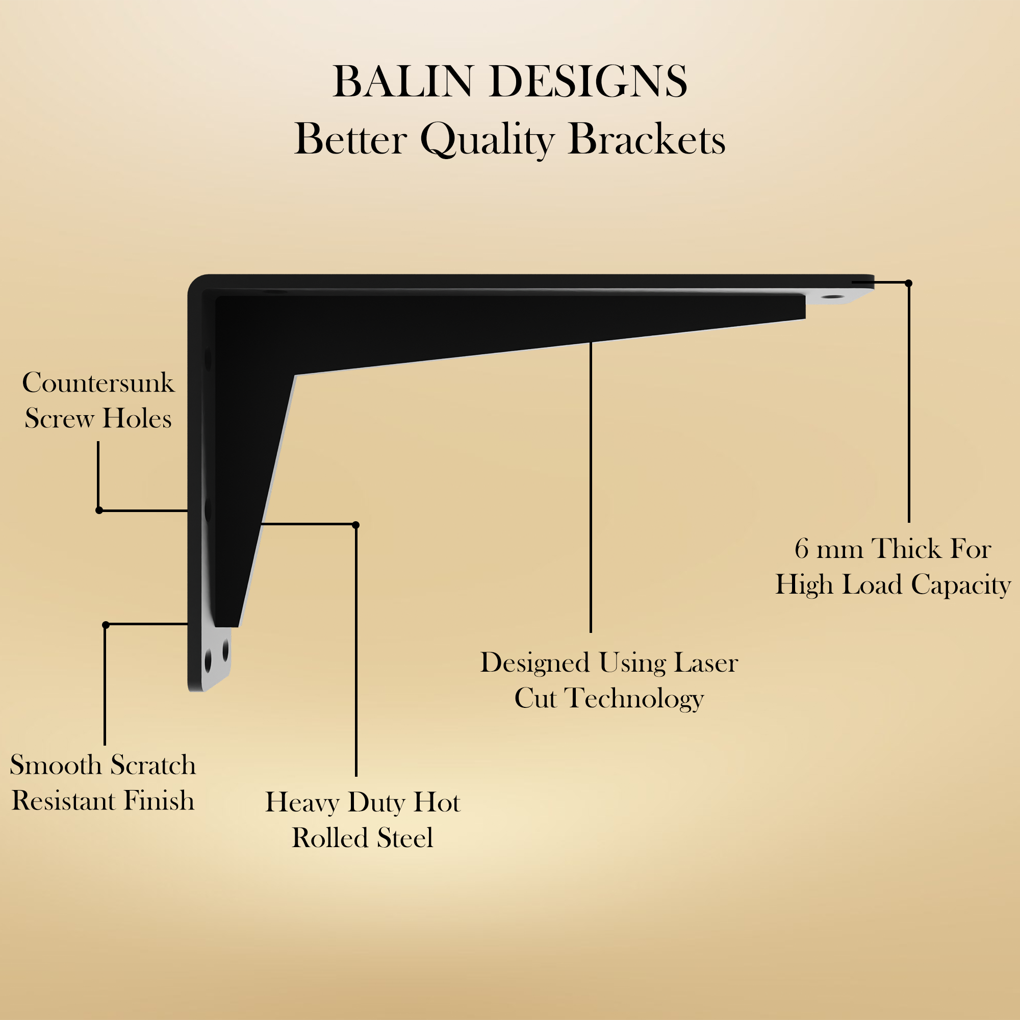 Black Shelf Bracket Pack
