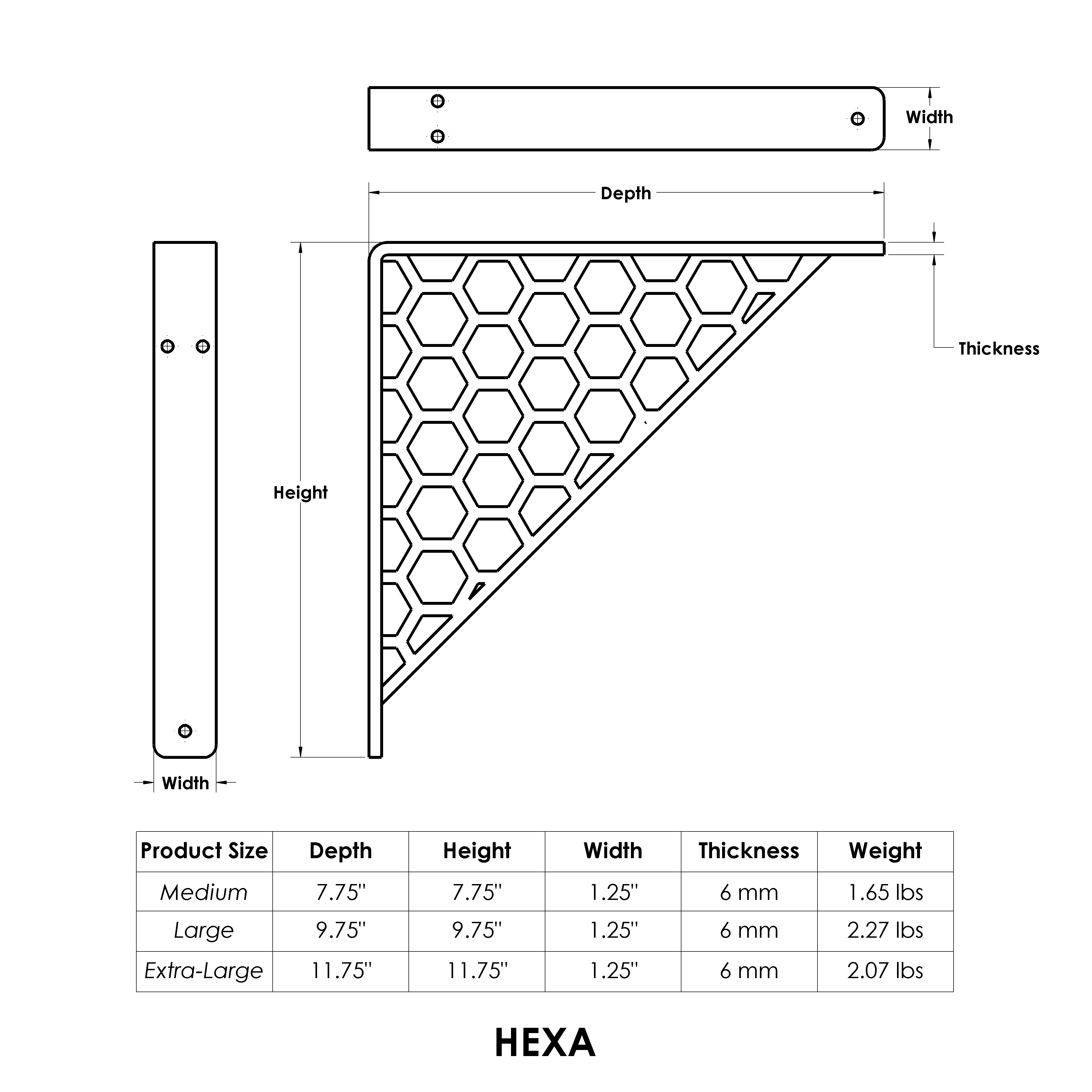 Hexa Decorative Shelf Bracket