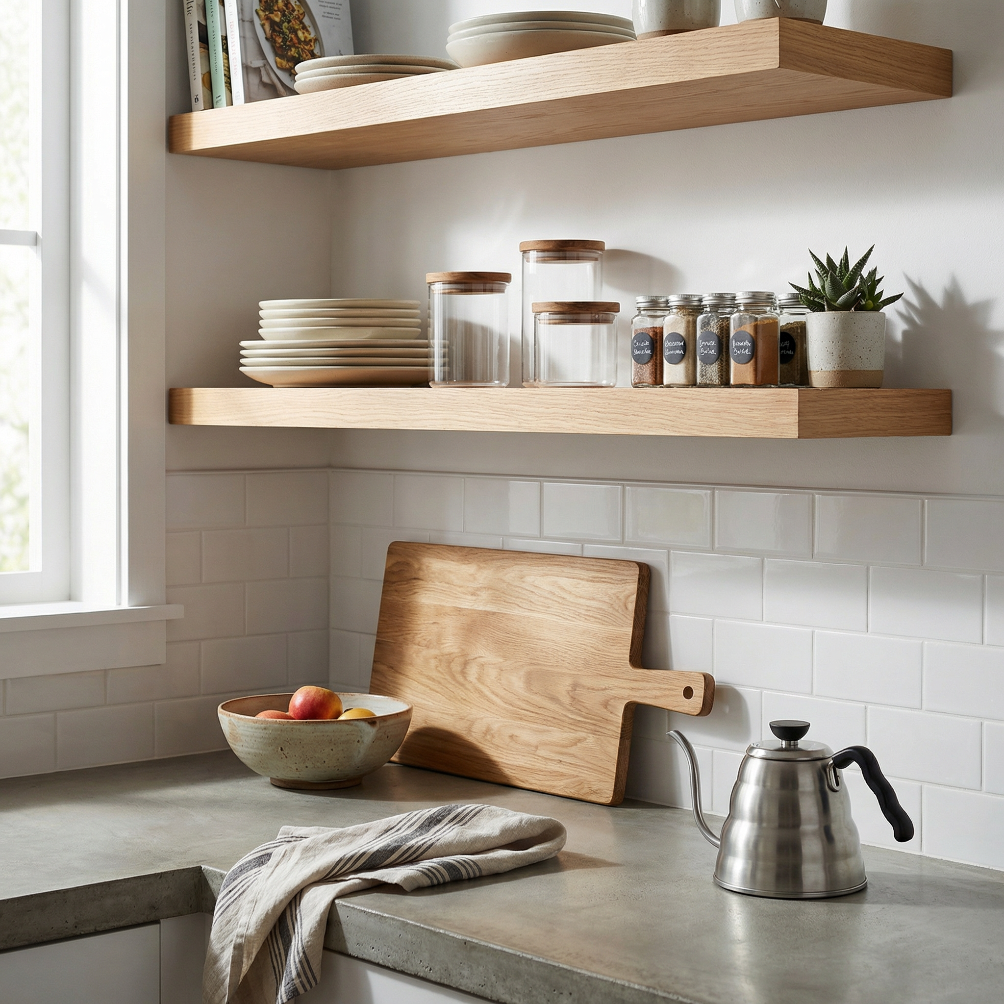 Rift White Oak Wood Shelf