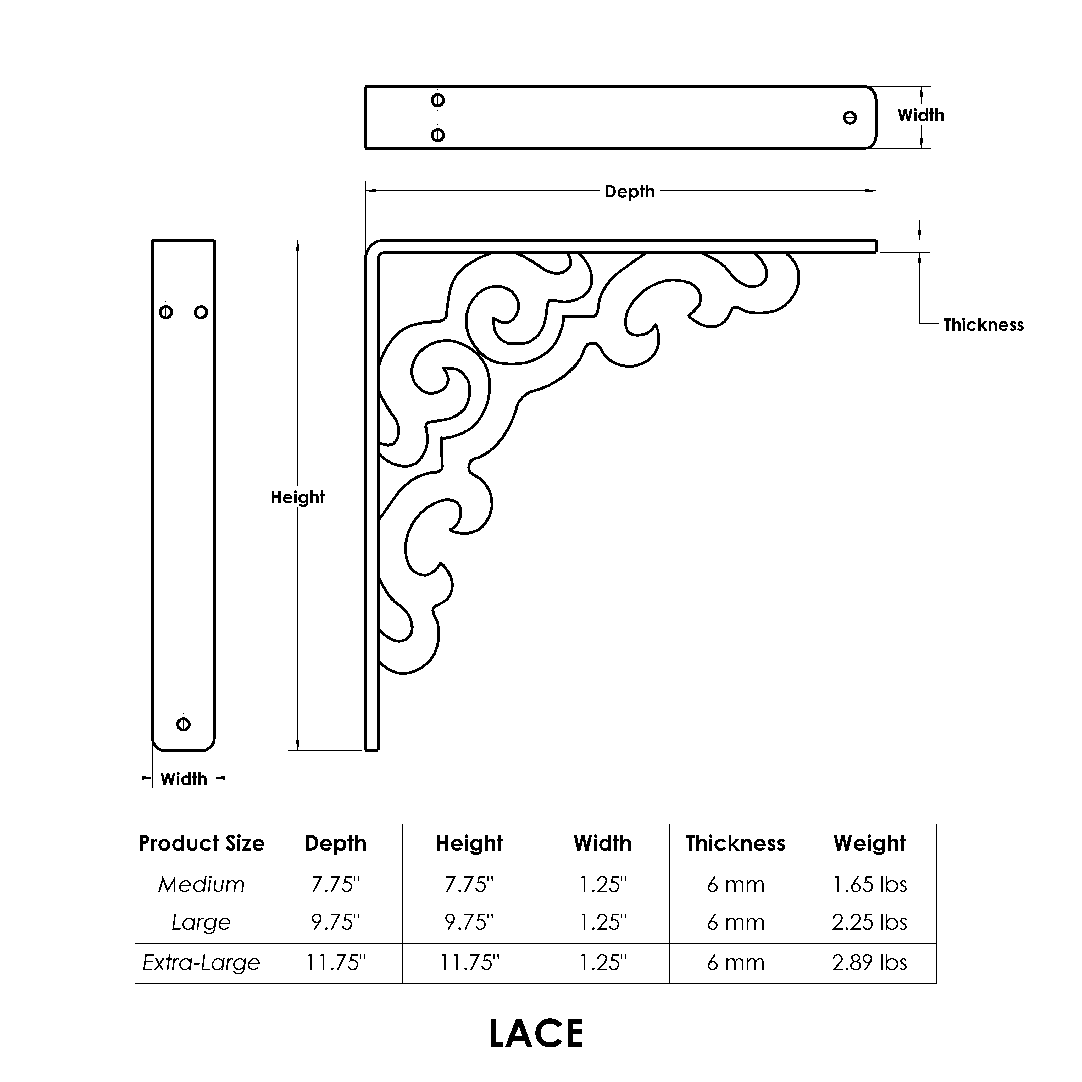 Lace Decorative Shelf Bracket