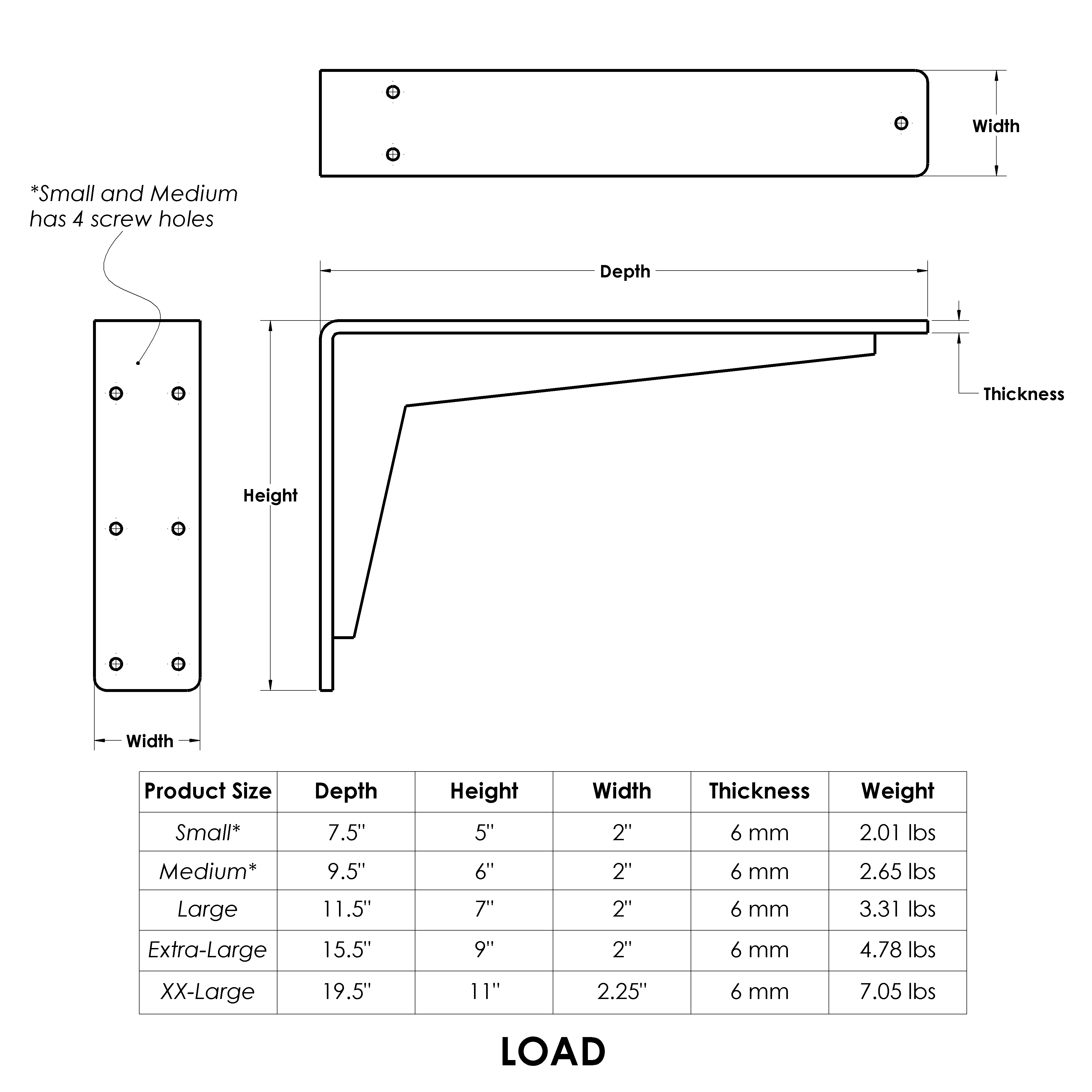 Load Heavy Duty Shelf Bracket