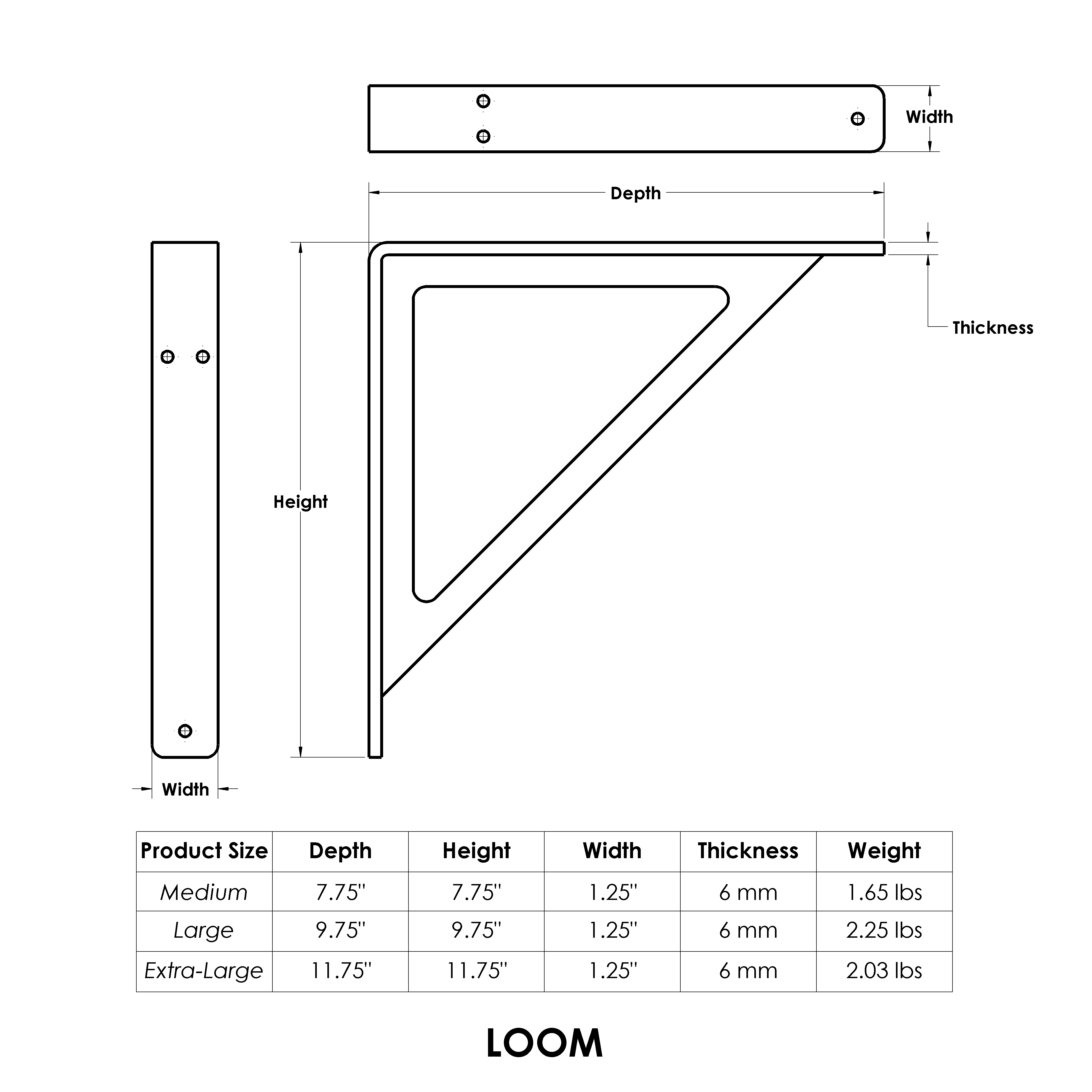 Loom Heavy Duty Shelf Bracket