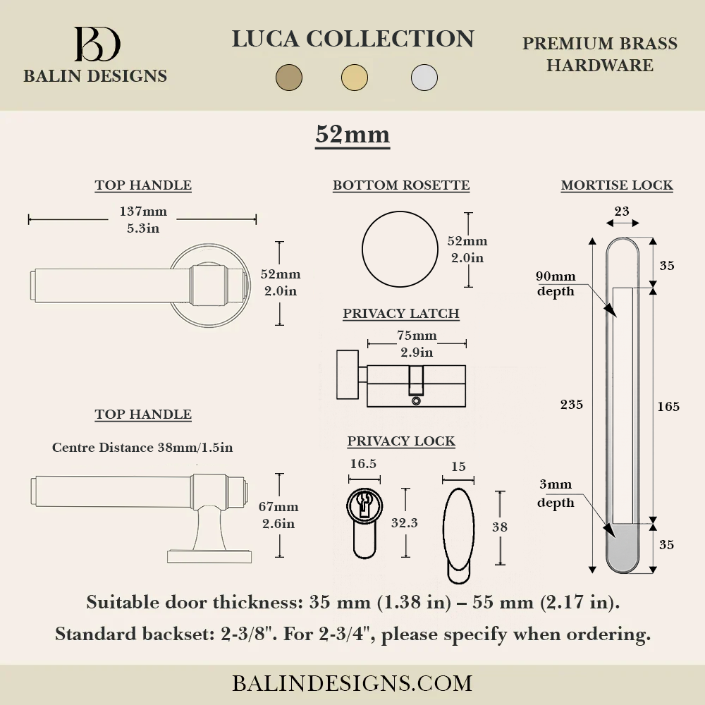 Luca Brass Door Handle