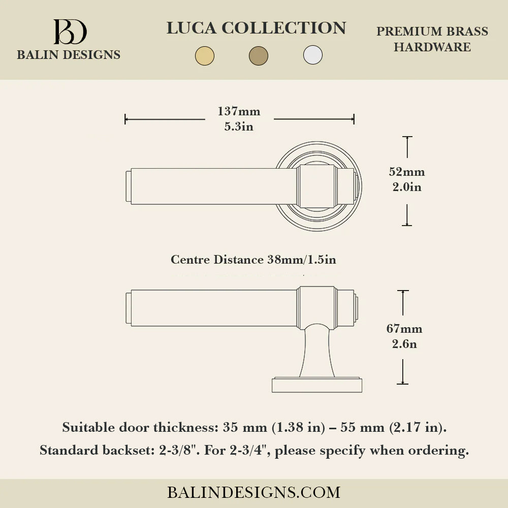 Luca Brass Door Handle