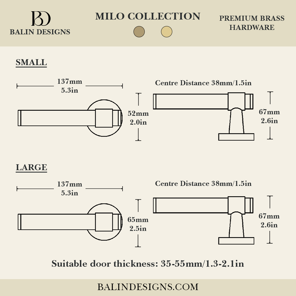 Milo Brass Door Handle