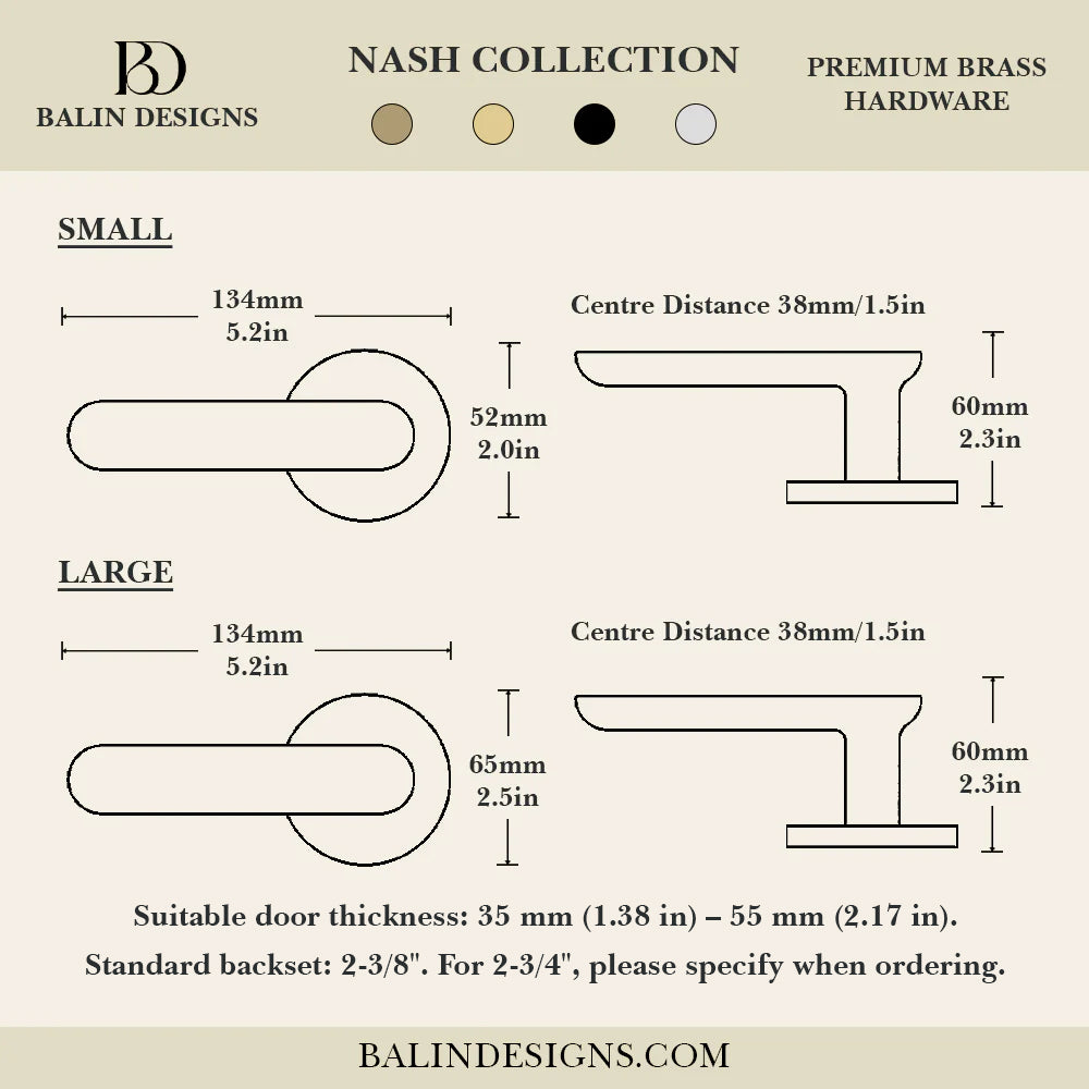 Nash Brass Door Handle