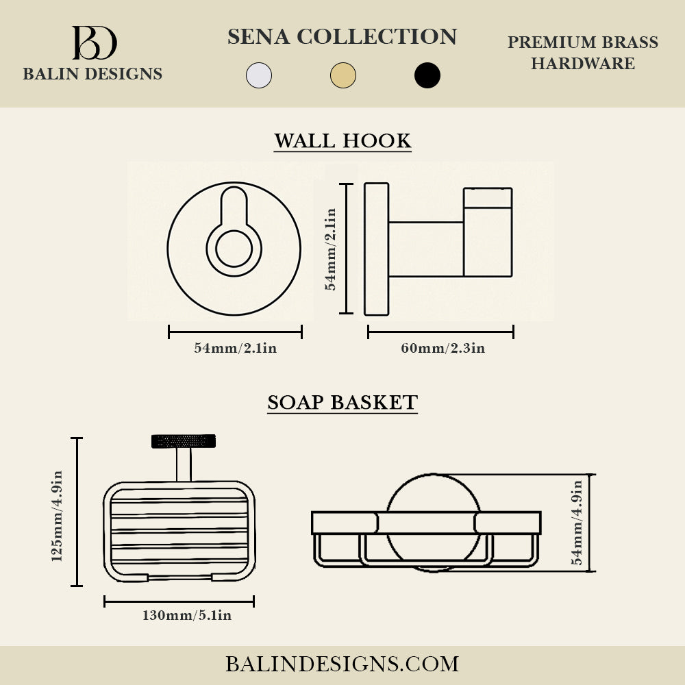 Sena Brass Bathroom Hardware Collection