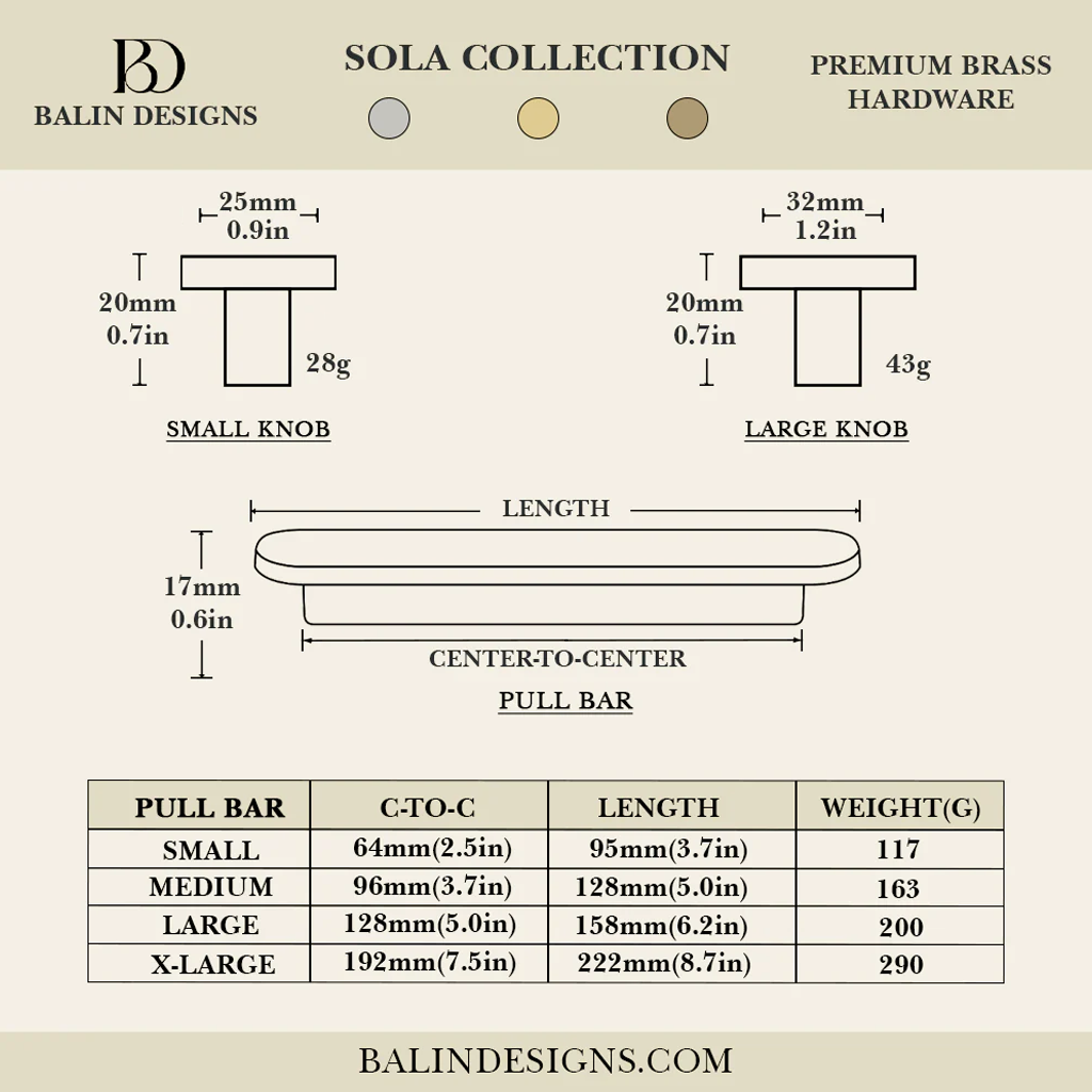 Sola Cabinet Knob