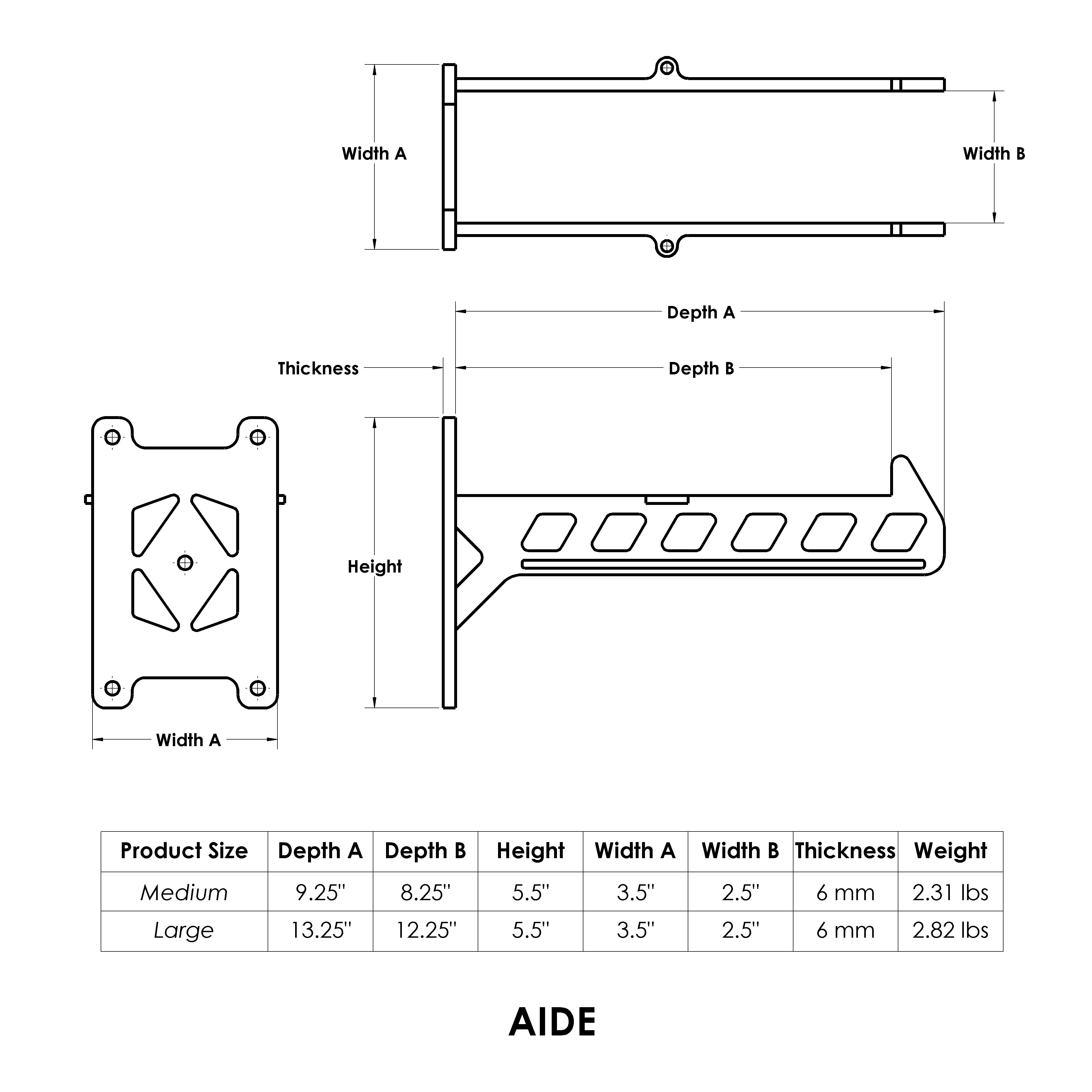 Aide Hanging Shelf Bracket