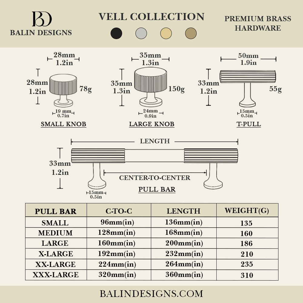 Vell TBar Antique Brass