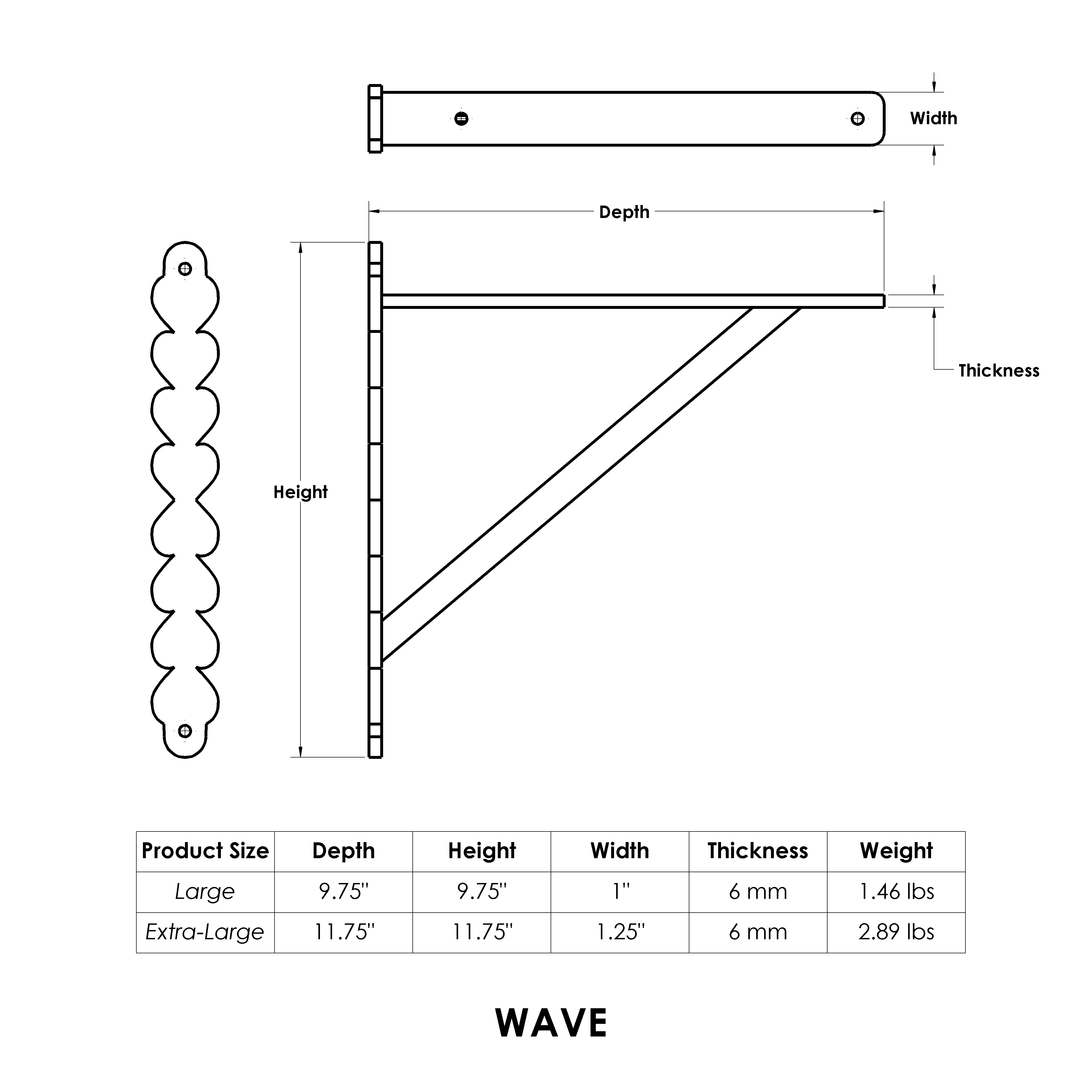 Wave Decorative Shelf Bracket