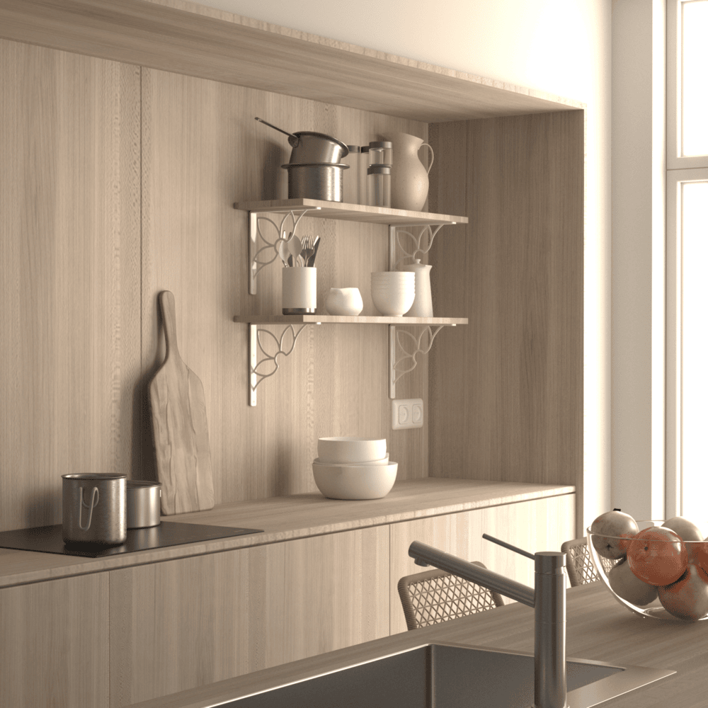 White Flower Kitchen Bracket