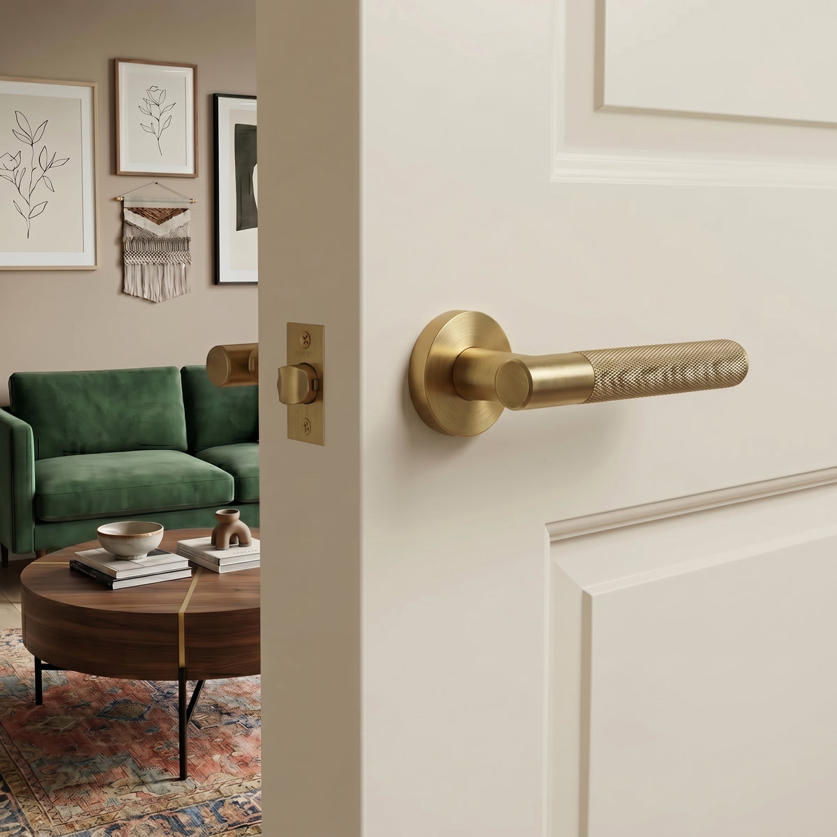 Finn Brass Door Handle