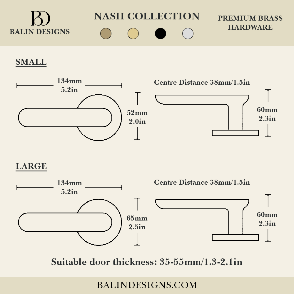 Nash Brass Door Handle