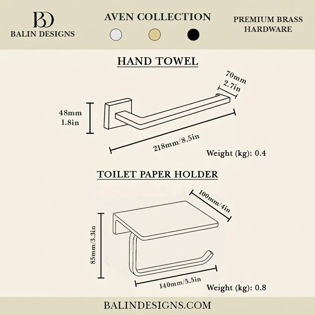 Aven Brass Towel Ring