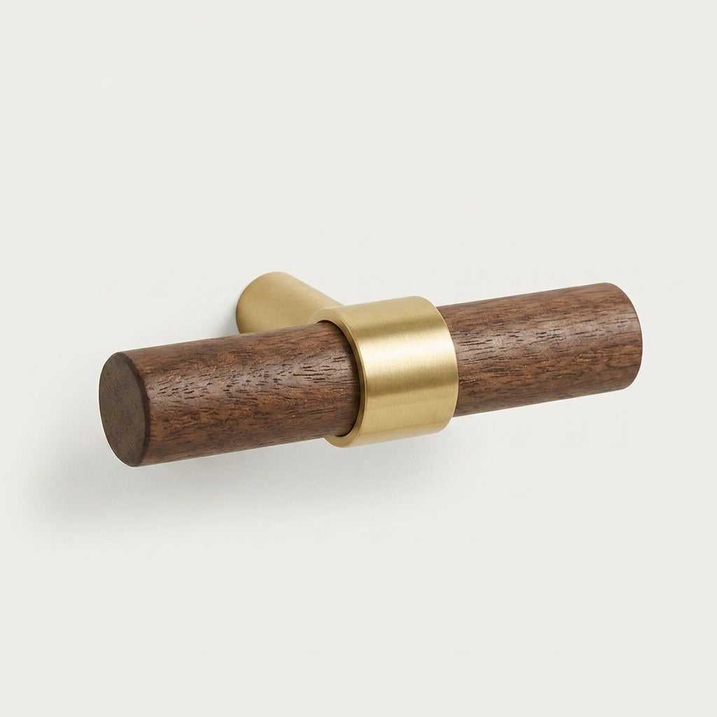 Rune Brass & Wood Cabinet T-Bar