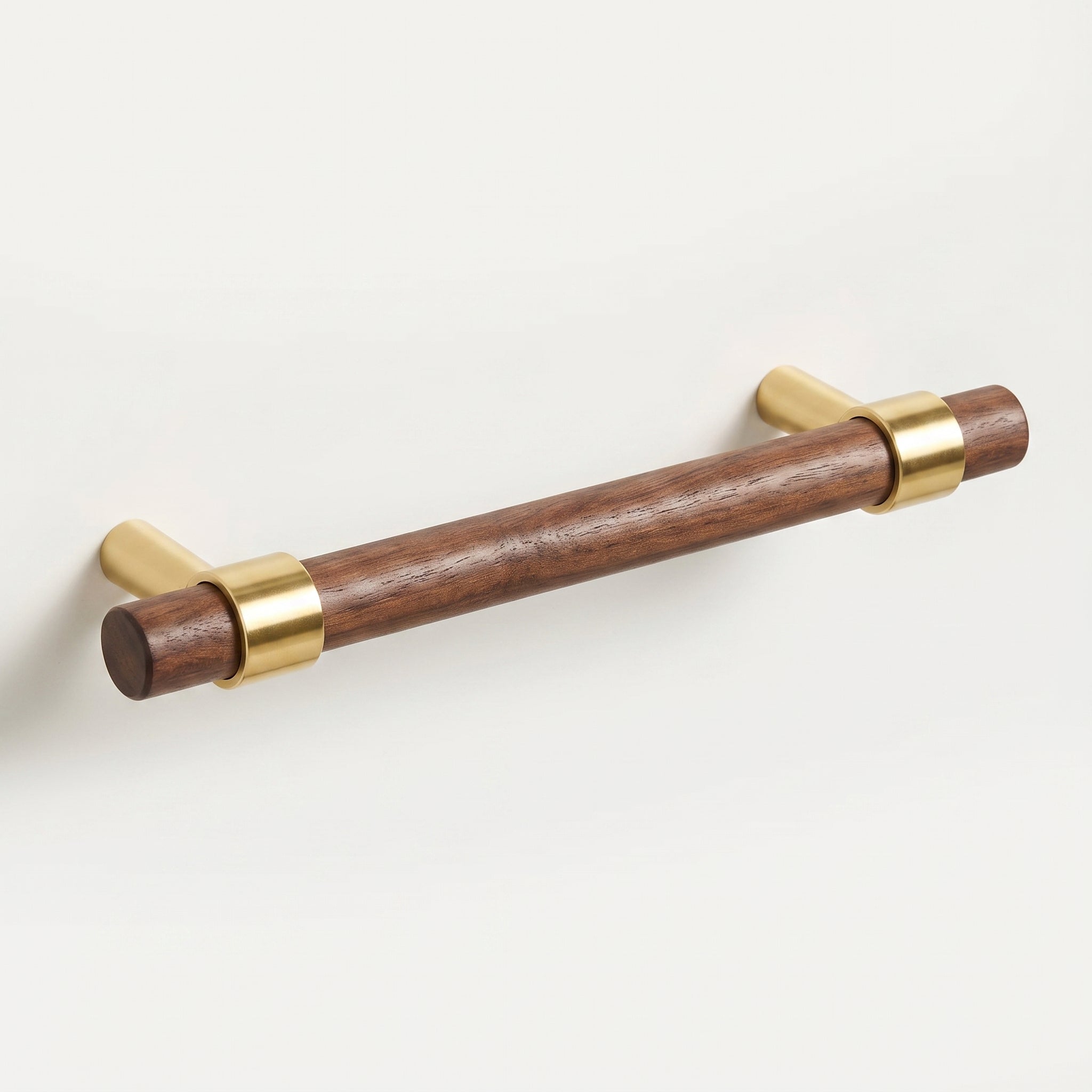 Rune Brass & Wood Cabinet Pull