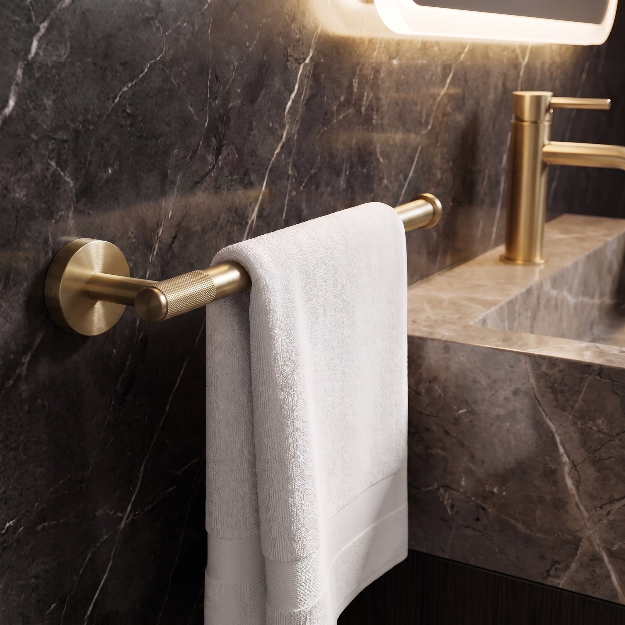 Reed Brass Towel Ring