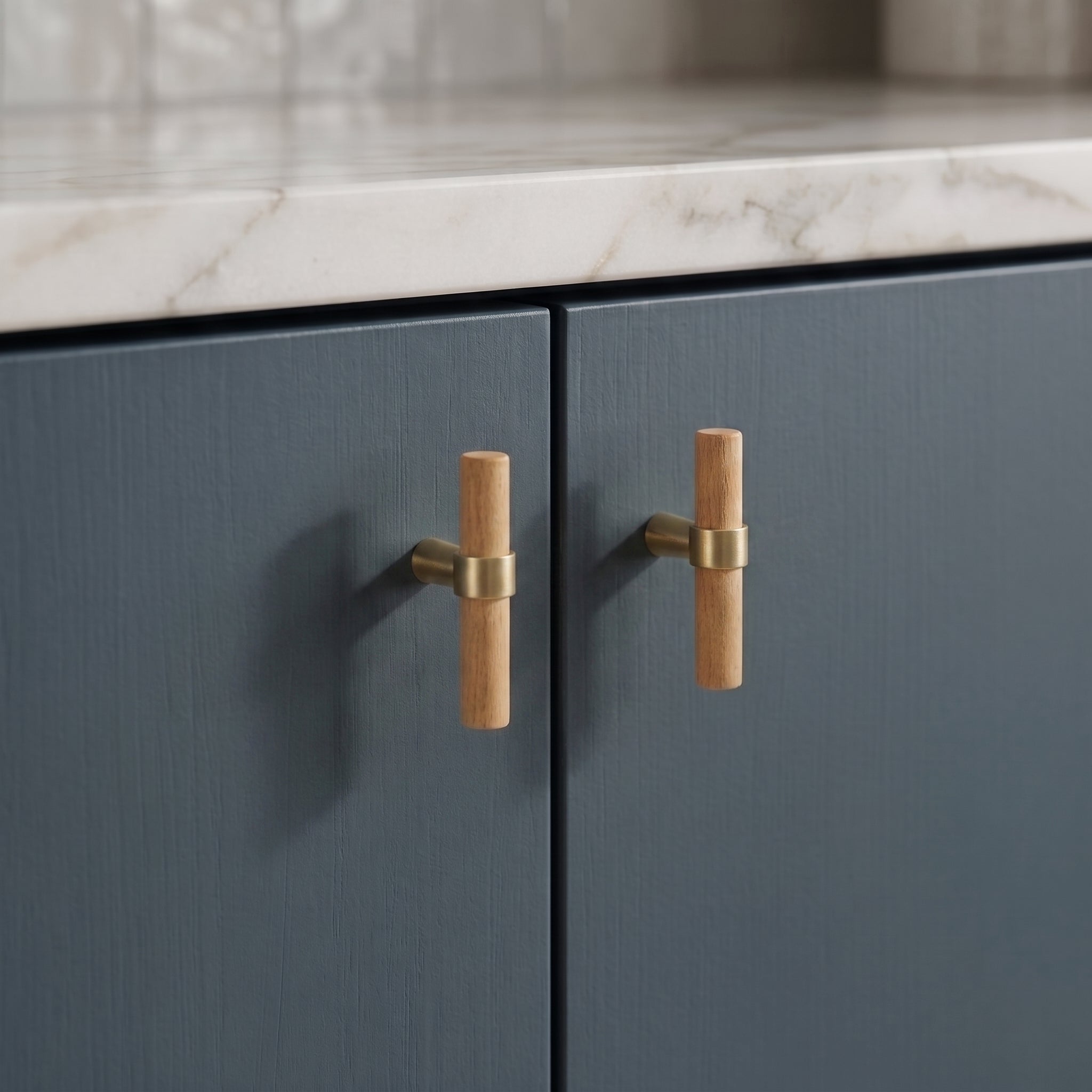 Rune Brass & Wood Cabinet T-Bar