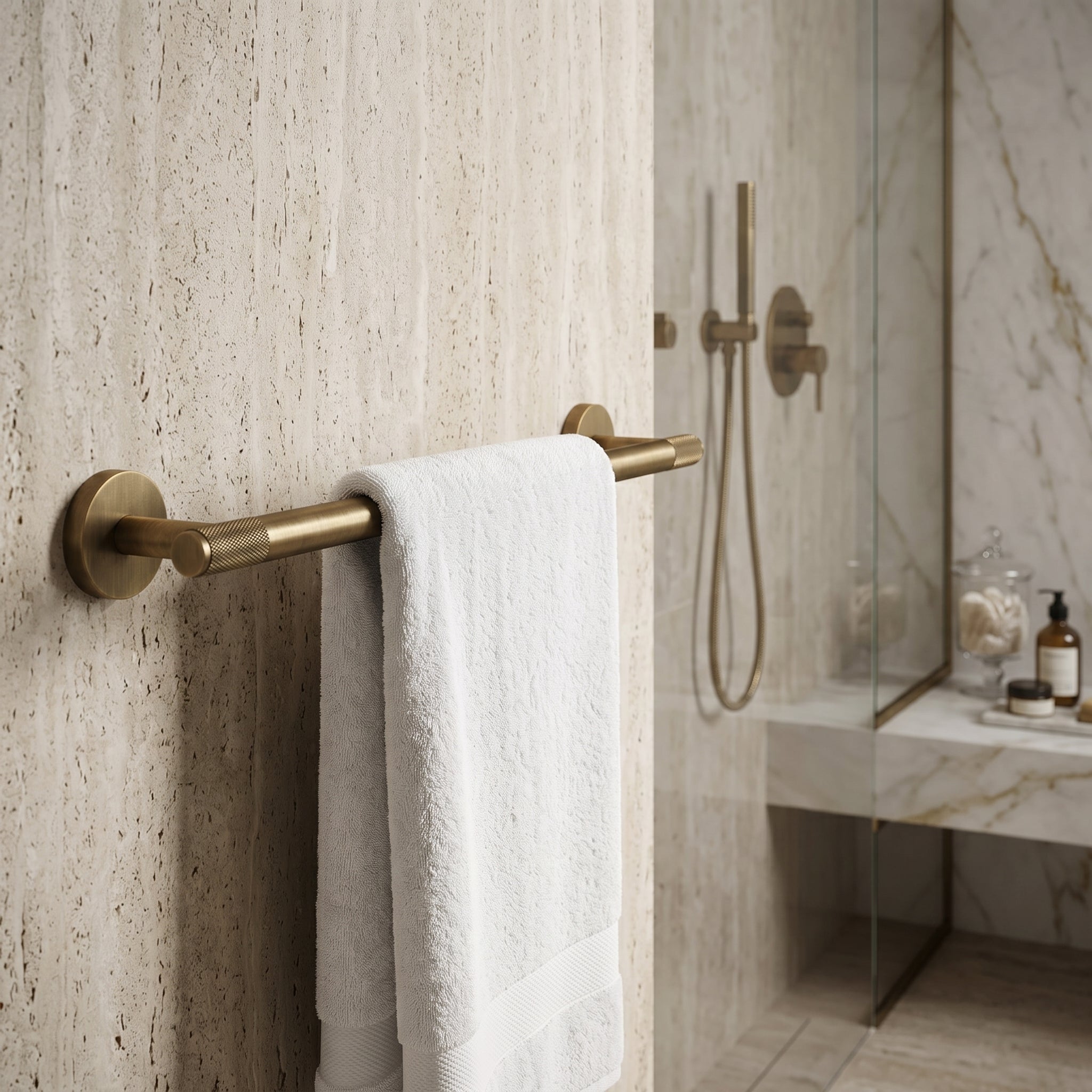 Reed Brass Towel Bar