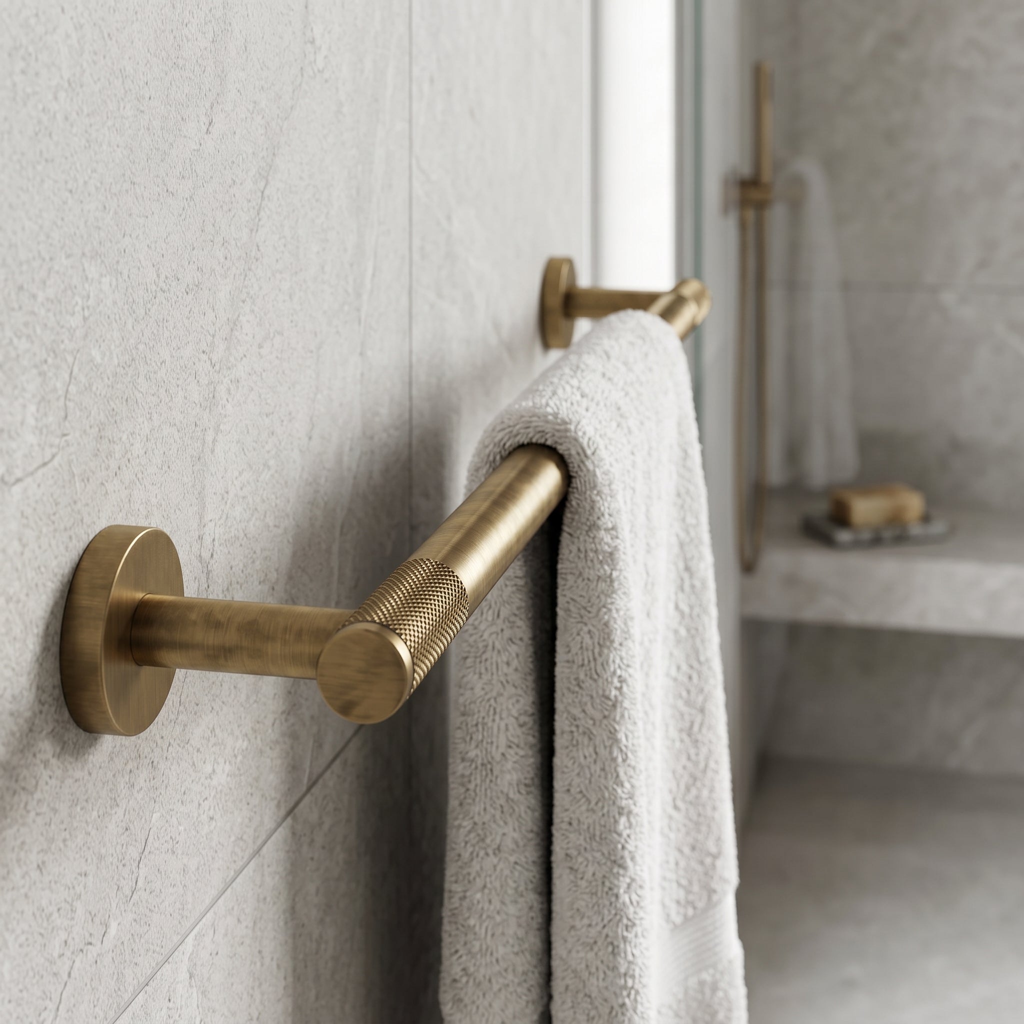 Reed Brass Towel Bar