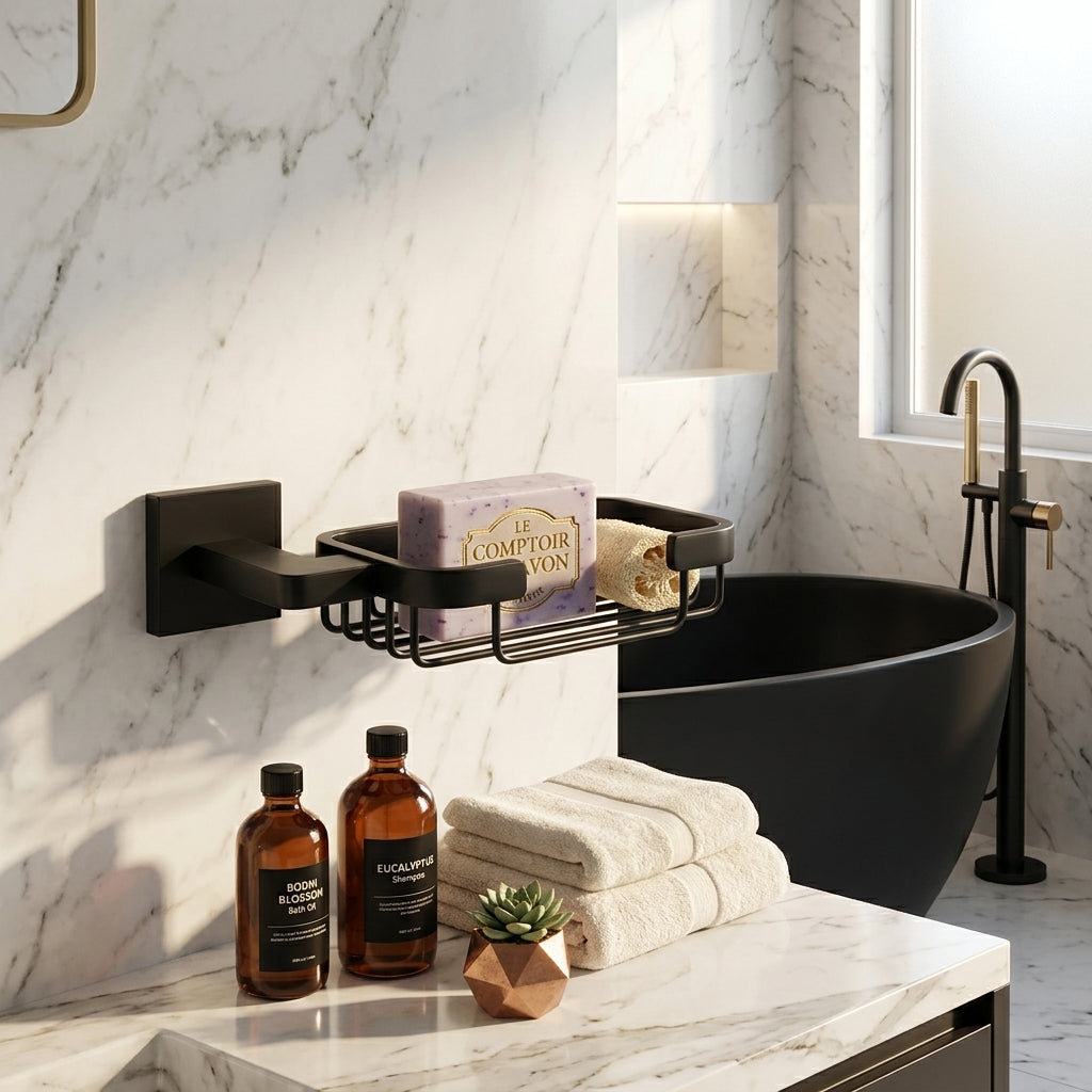 Aven Brass Soap Basket