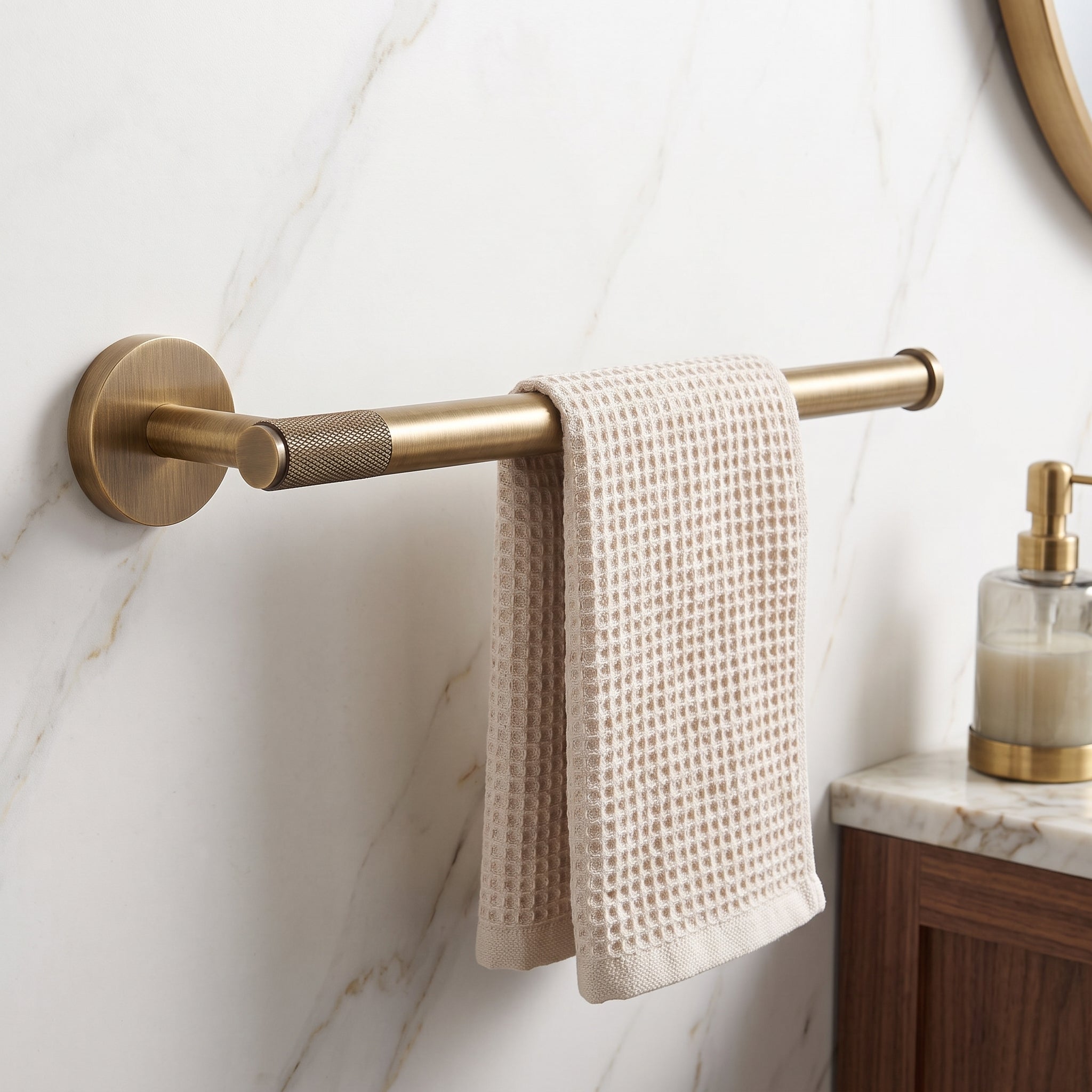 Reed Brass Towel Ring