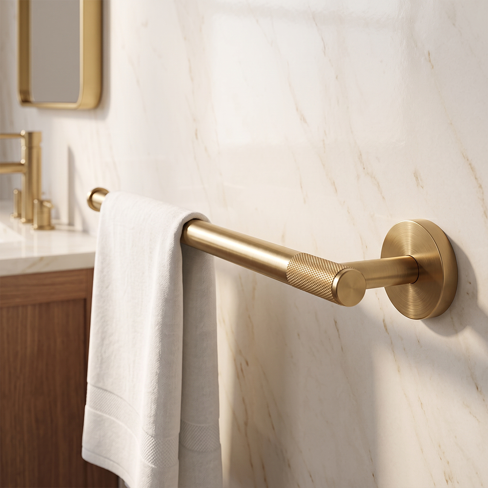Reed Brass Towel Ring