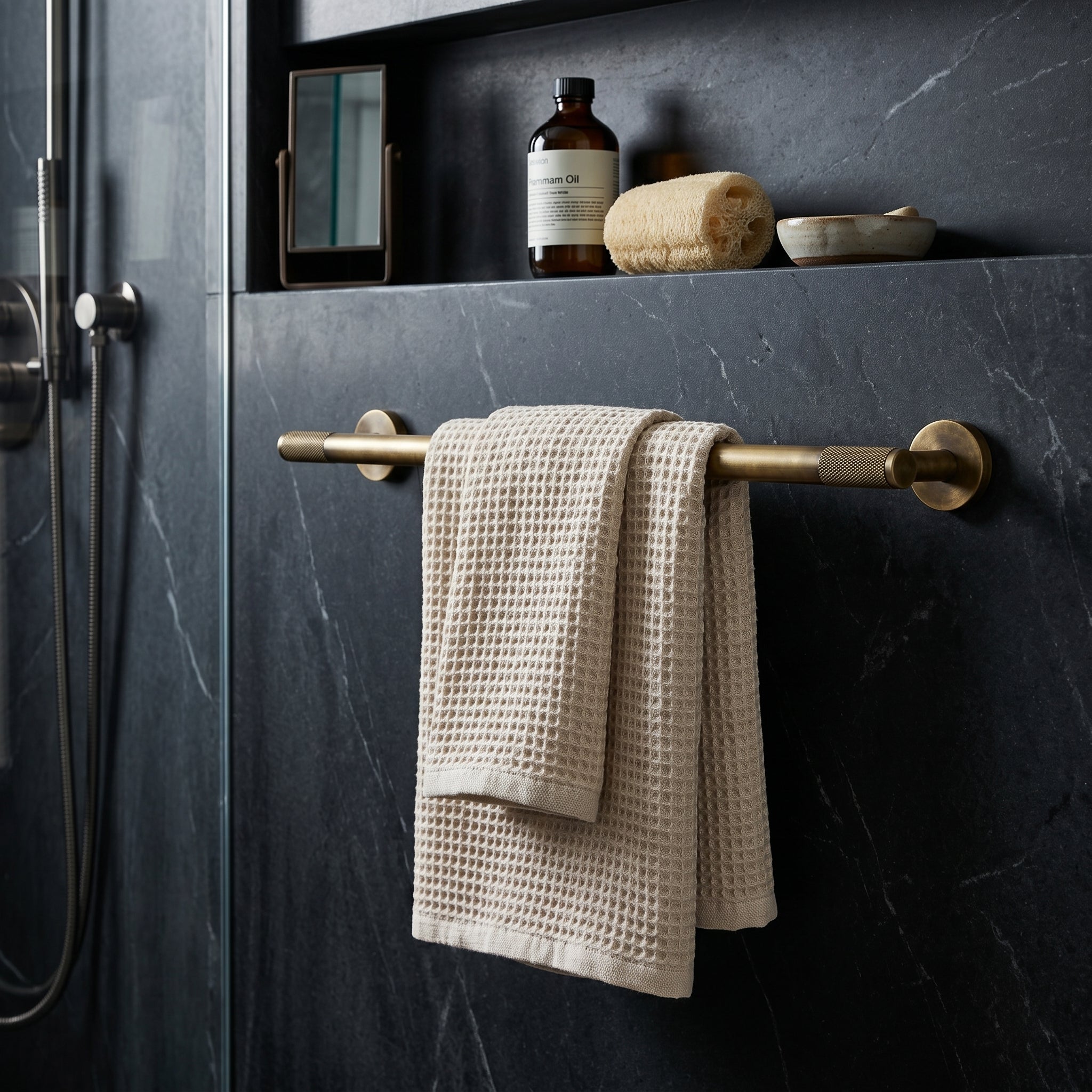 Reed Brass Towel Bar
