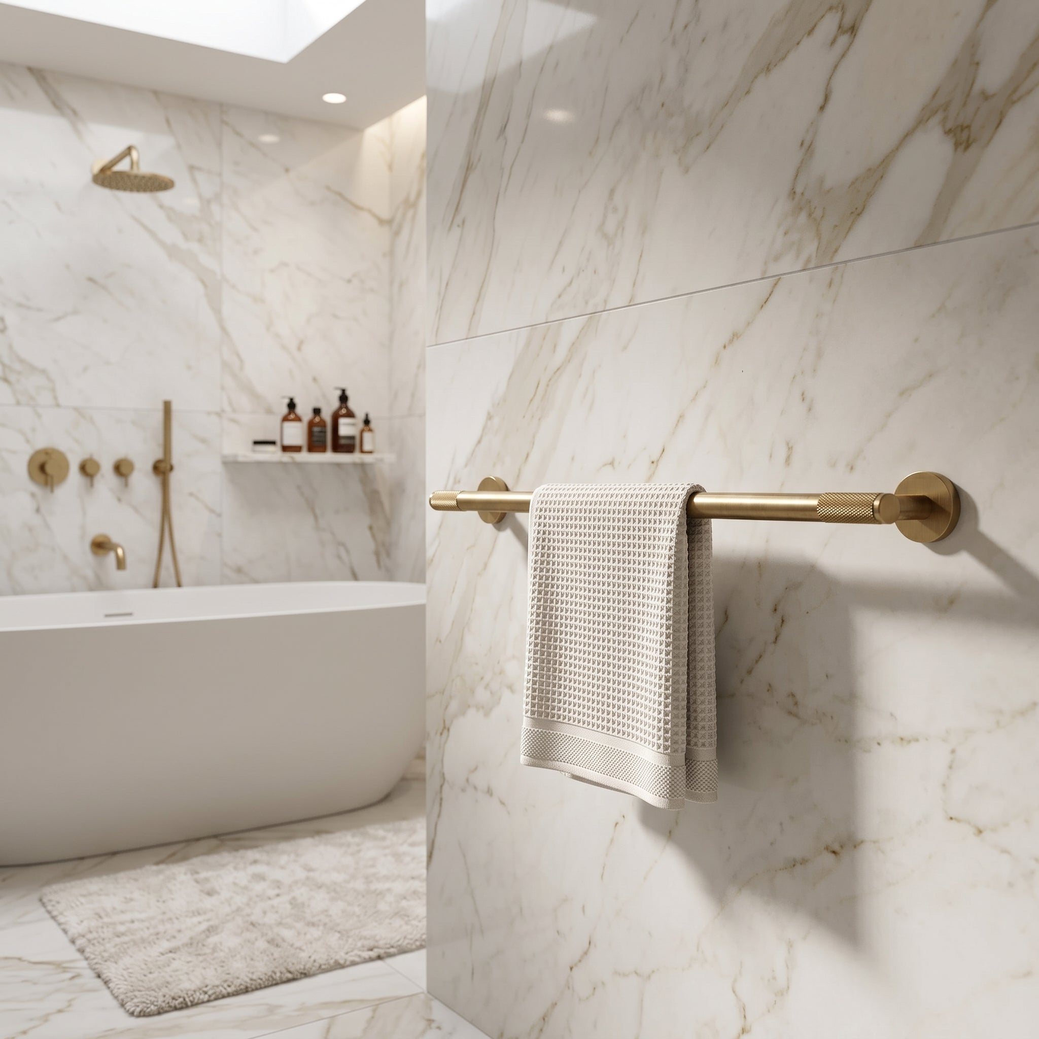 Reed Brass Towel Bar