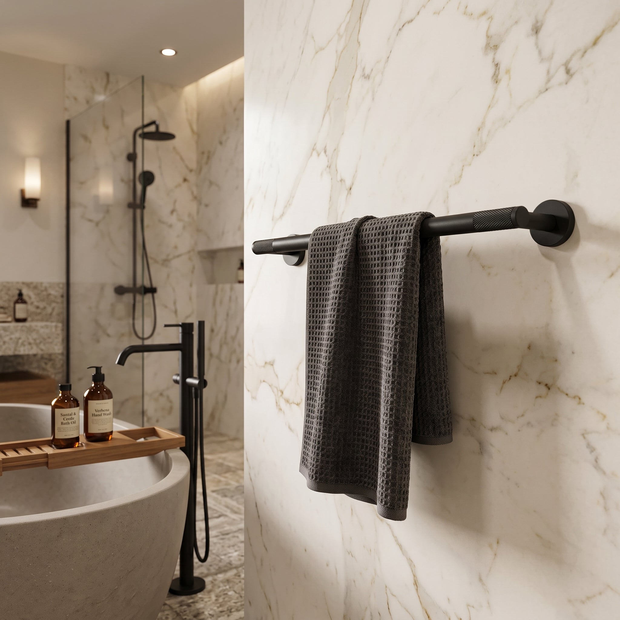 Reed Brass Towel Bar