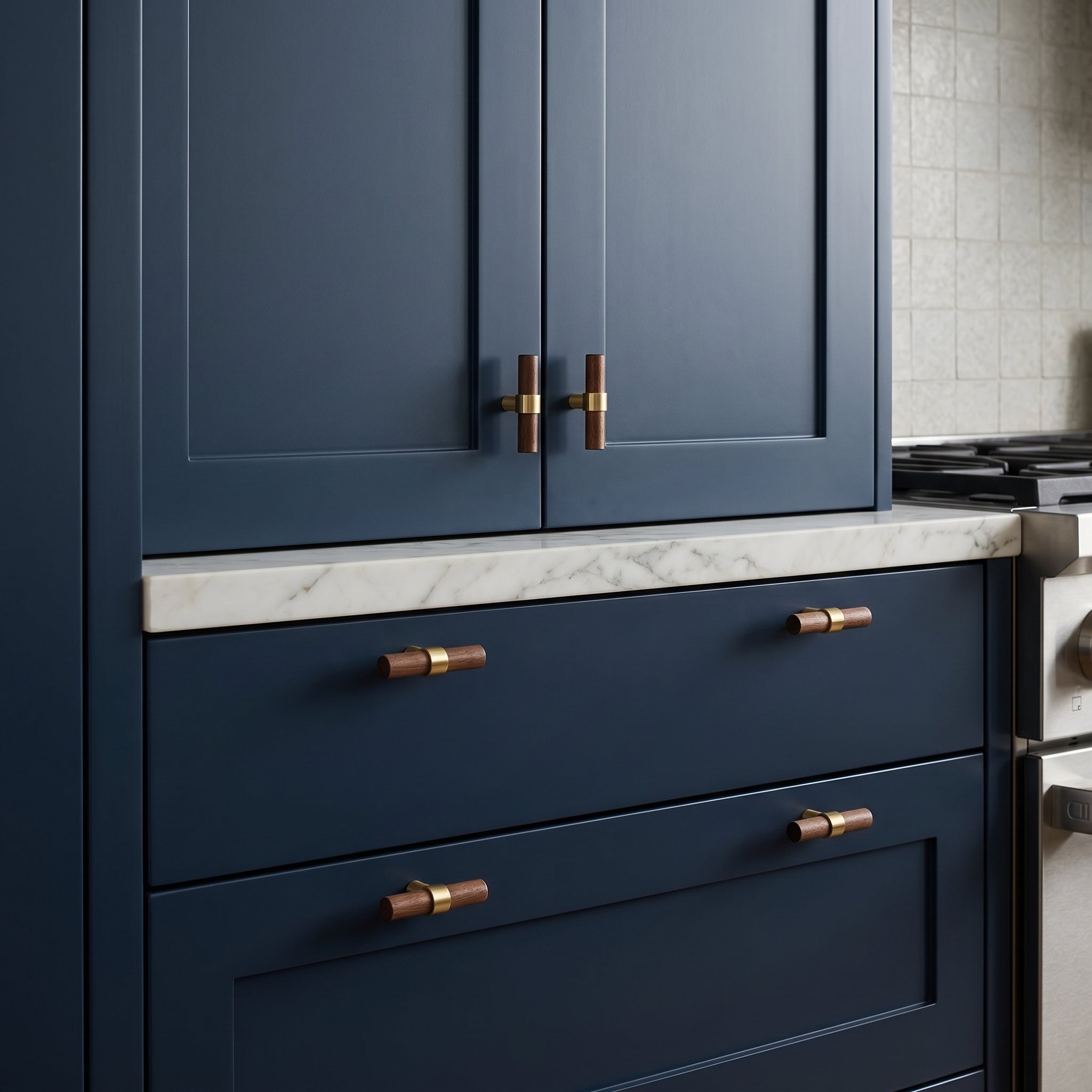 Rune Brass & Wood Cabinet T-Bar