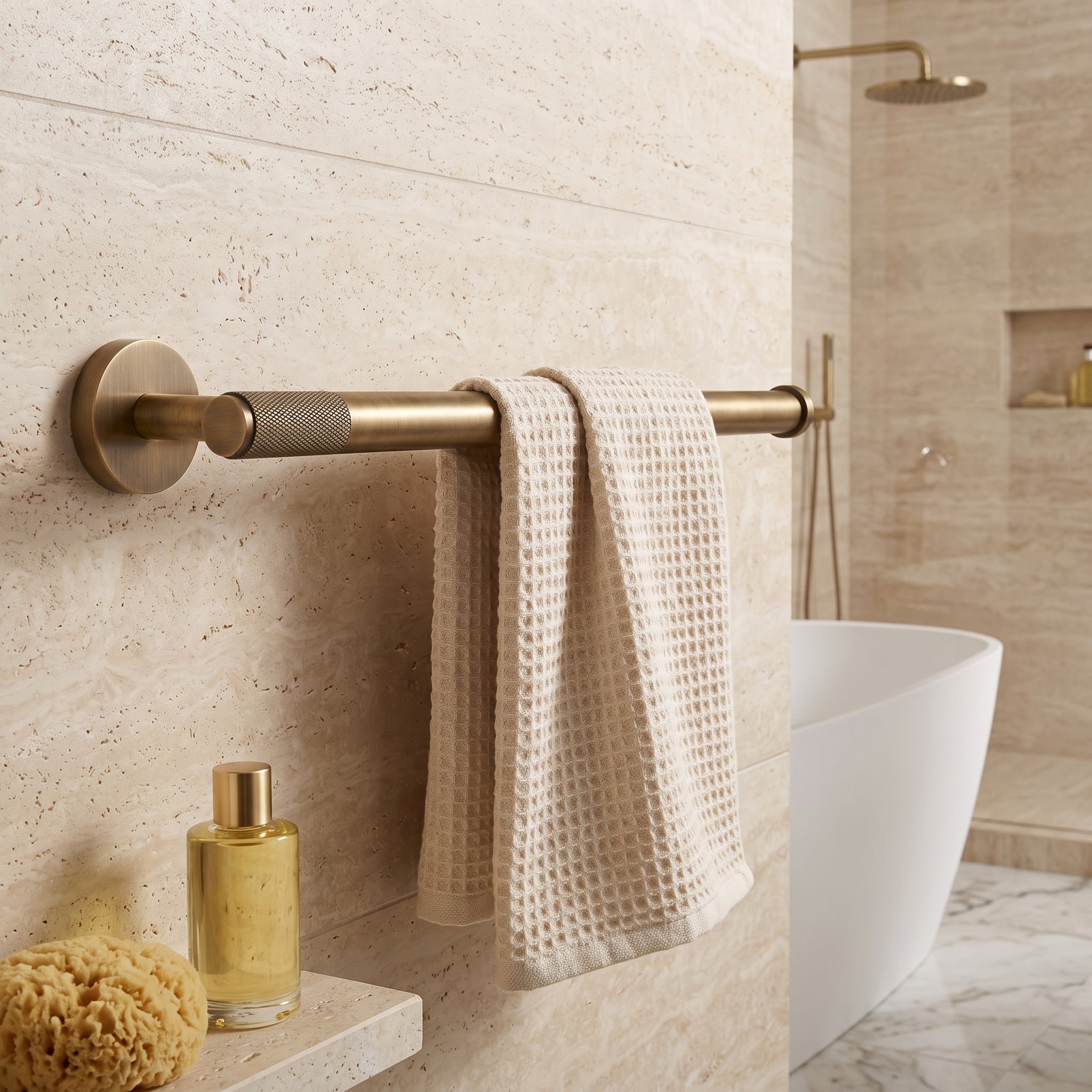 Reed Brass Towel Ring