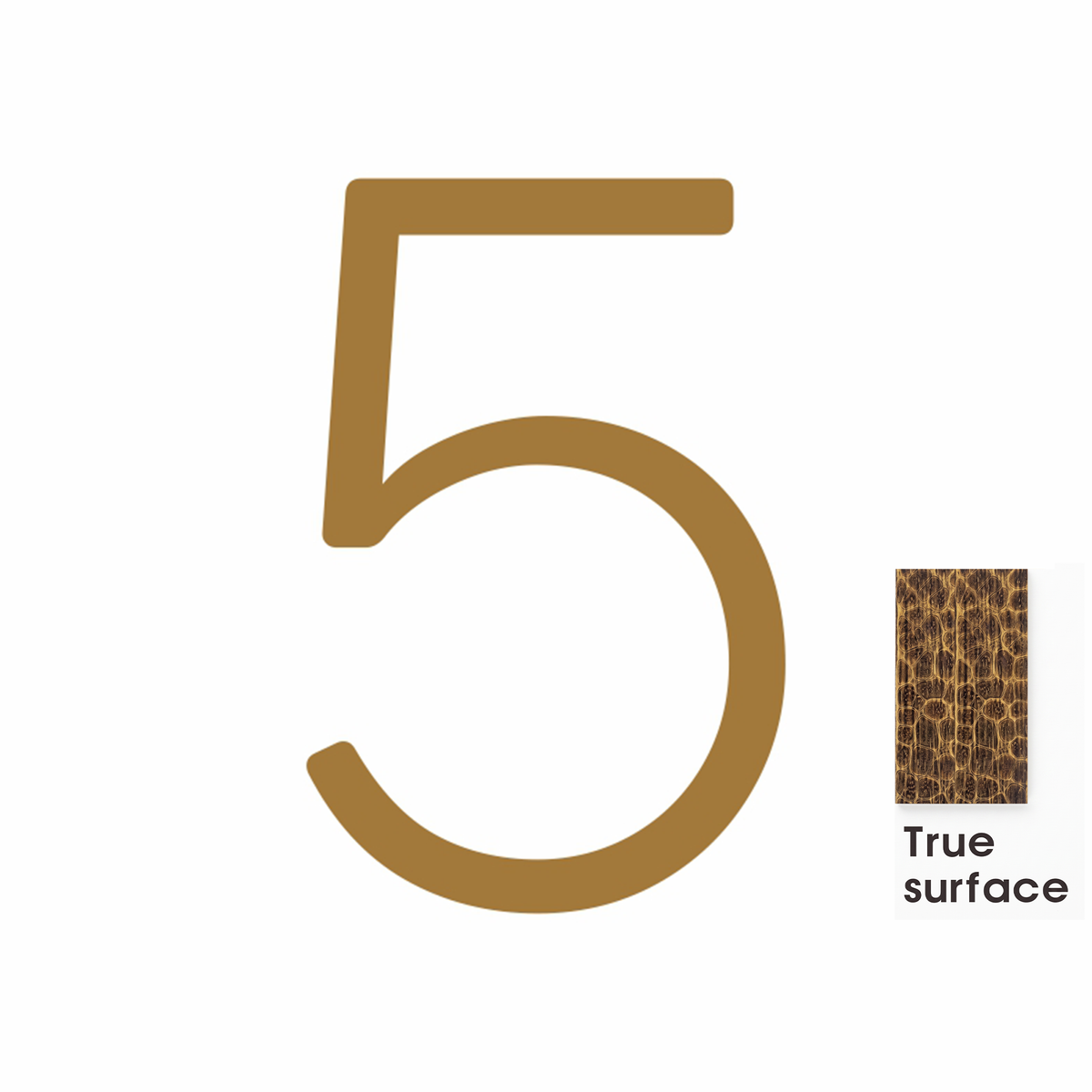#number_5_color_antique-brass_style_hammered