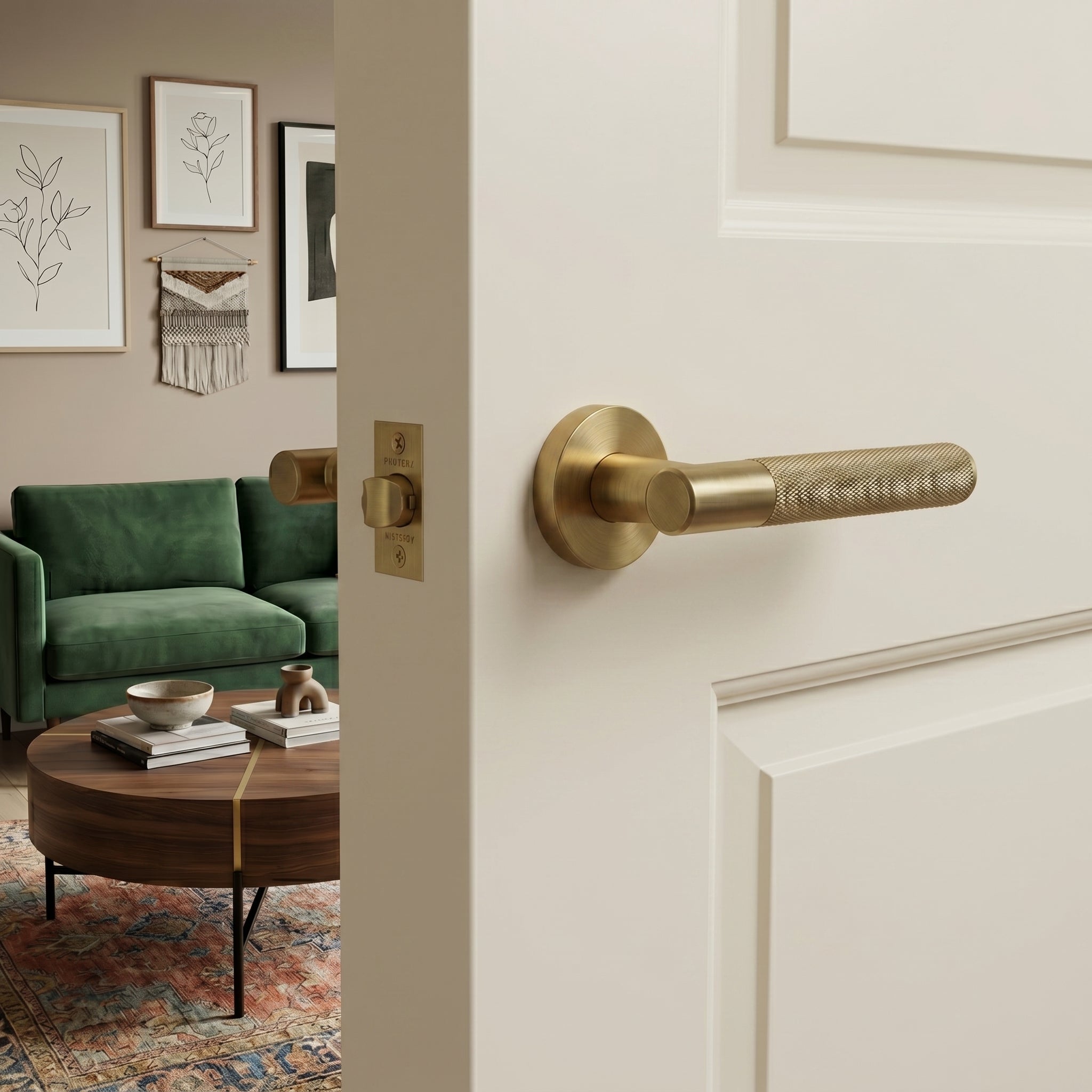 Finn Brass Door Handle