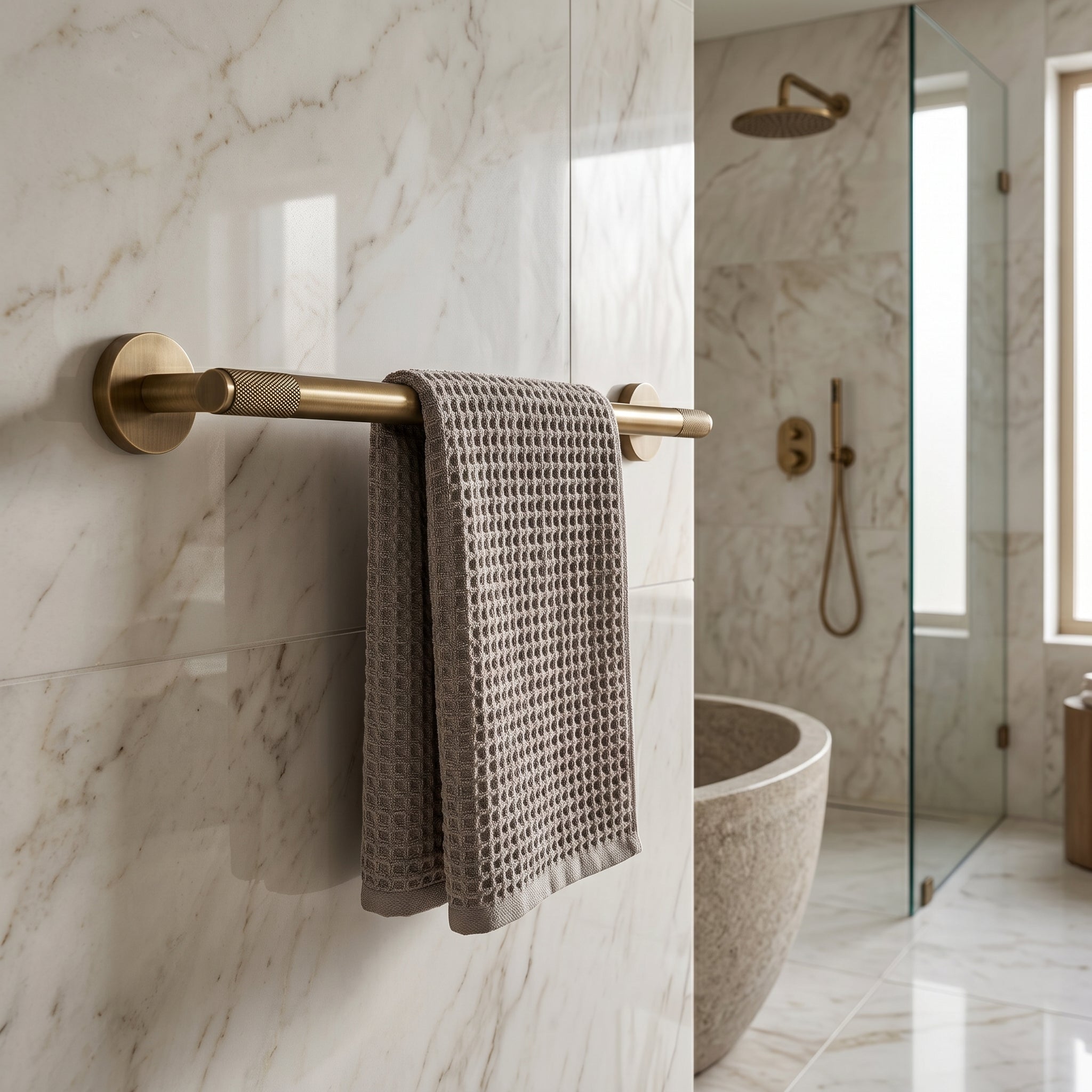 Reed Brass Towel Bar