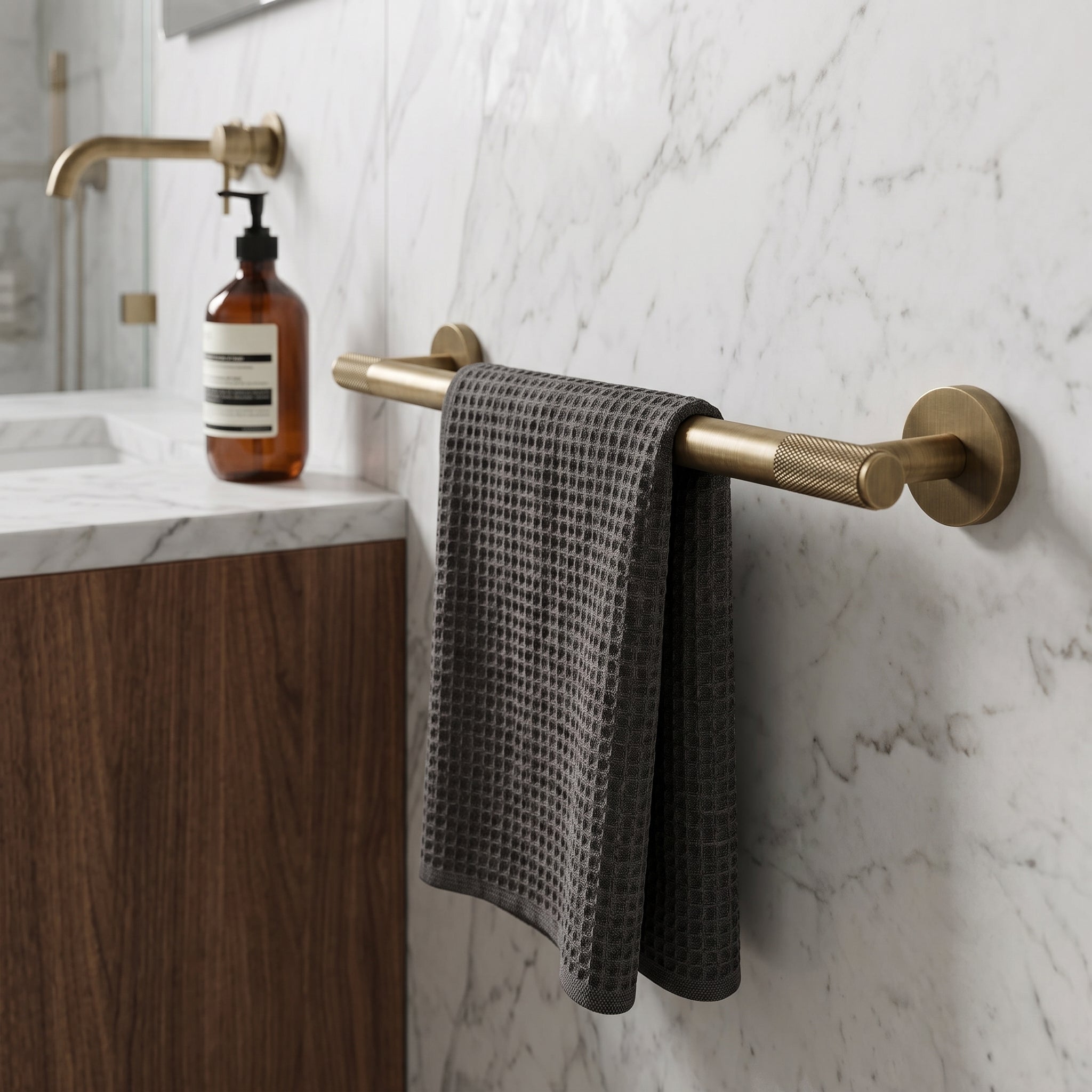 Reed Brass Towel Bar