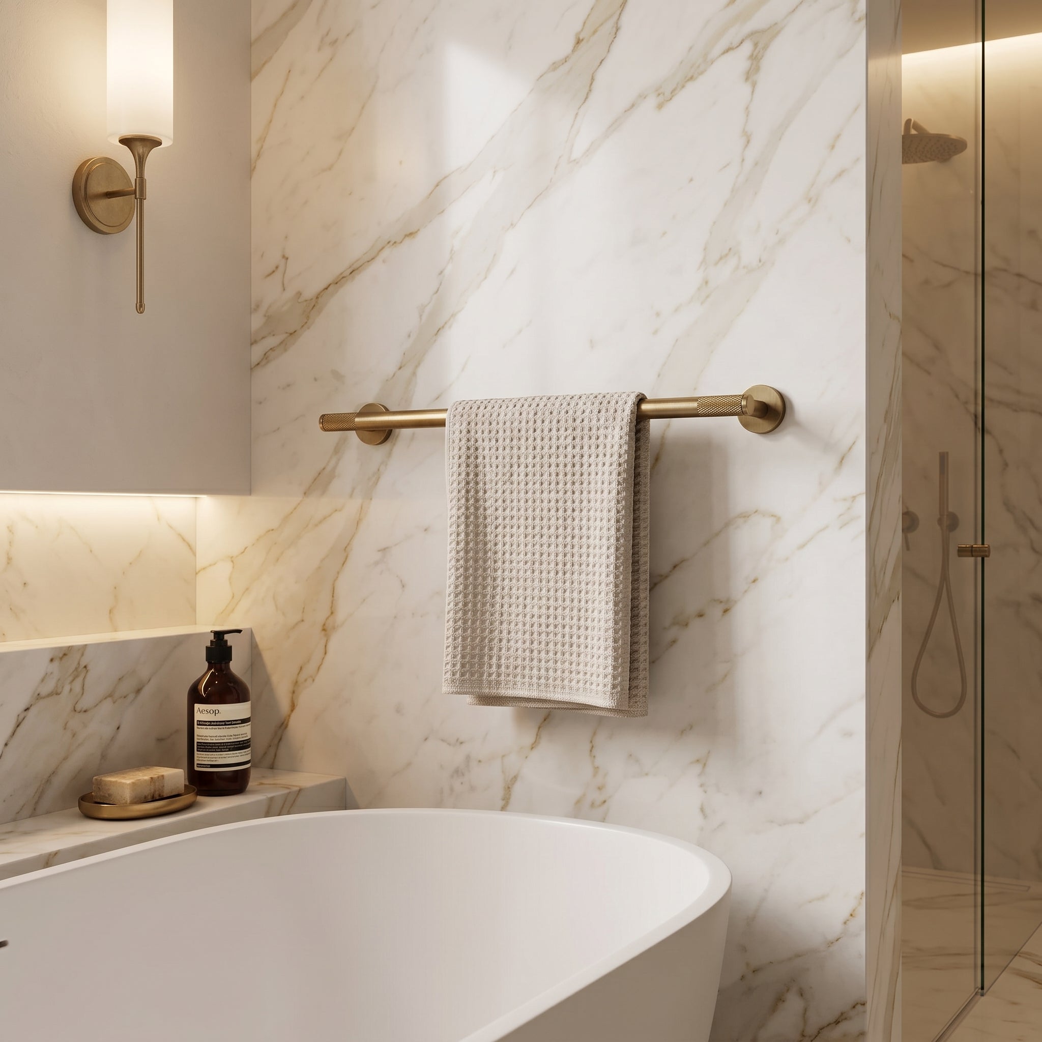 Reed Brass Towel Bar