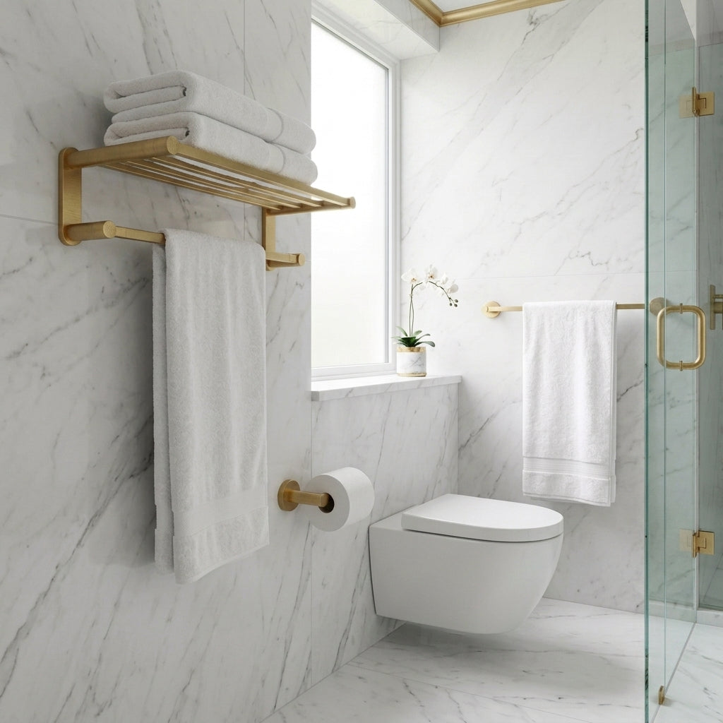 Sena Brass Bathroom Hardware Collection