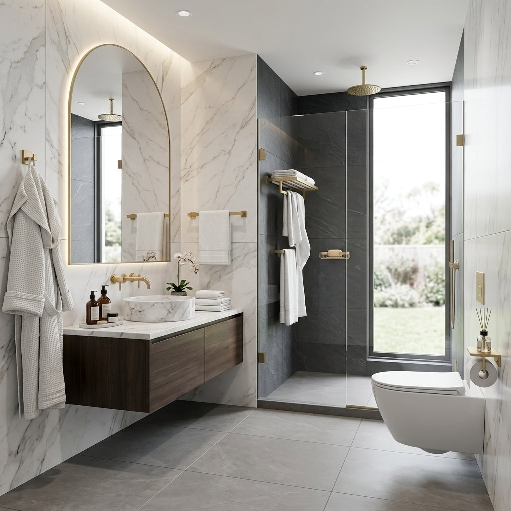 Aven Brass Bathroom Hardware