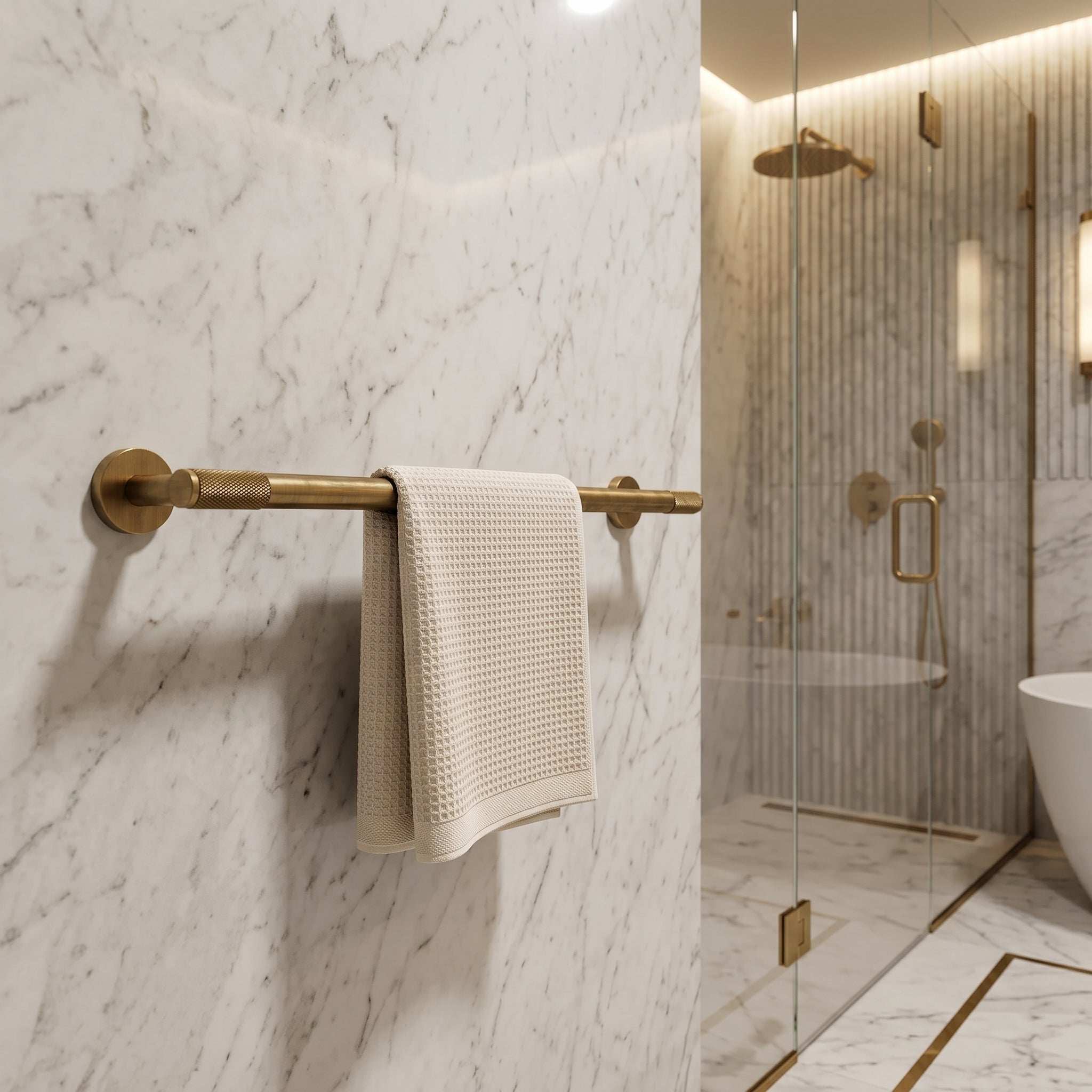 Reed Brass Towel Bar
